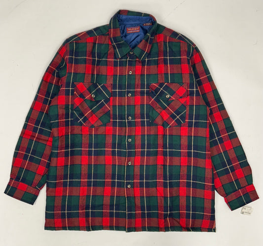 Vintage Allen Wickfield Outdoor Outfitters Plaid Flannel Shirt Thick XL 27x33.25 Inches Brand New