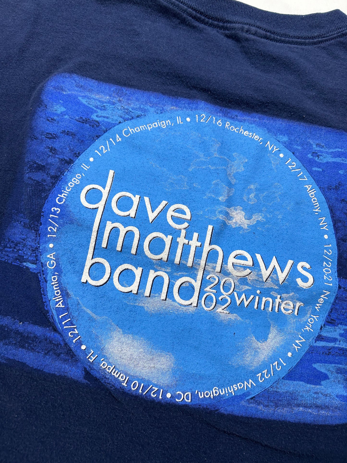 Vintage 2002 Dave Matthews Band Winter Tour Tee 21.25x27.25 Medium/Large