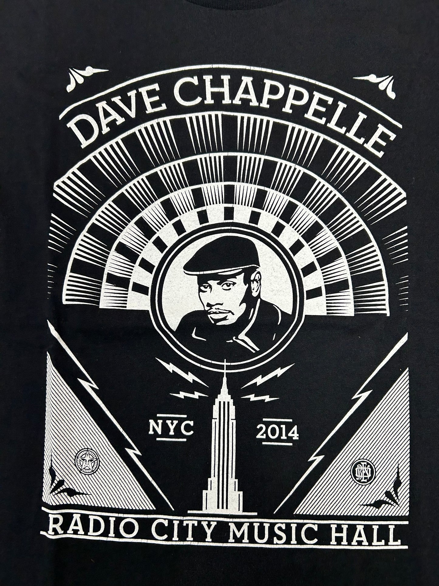 2014 Dave Chappelle Radio City Music Hall NYC OBEY Graphic I Was There Promo Tee M/L Fit 20.5x29 Inches
