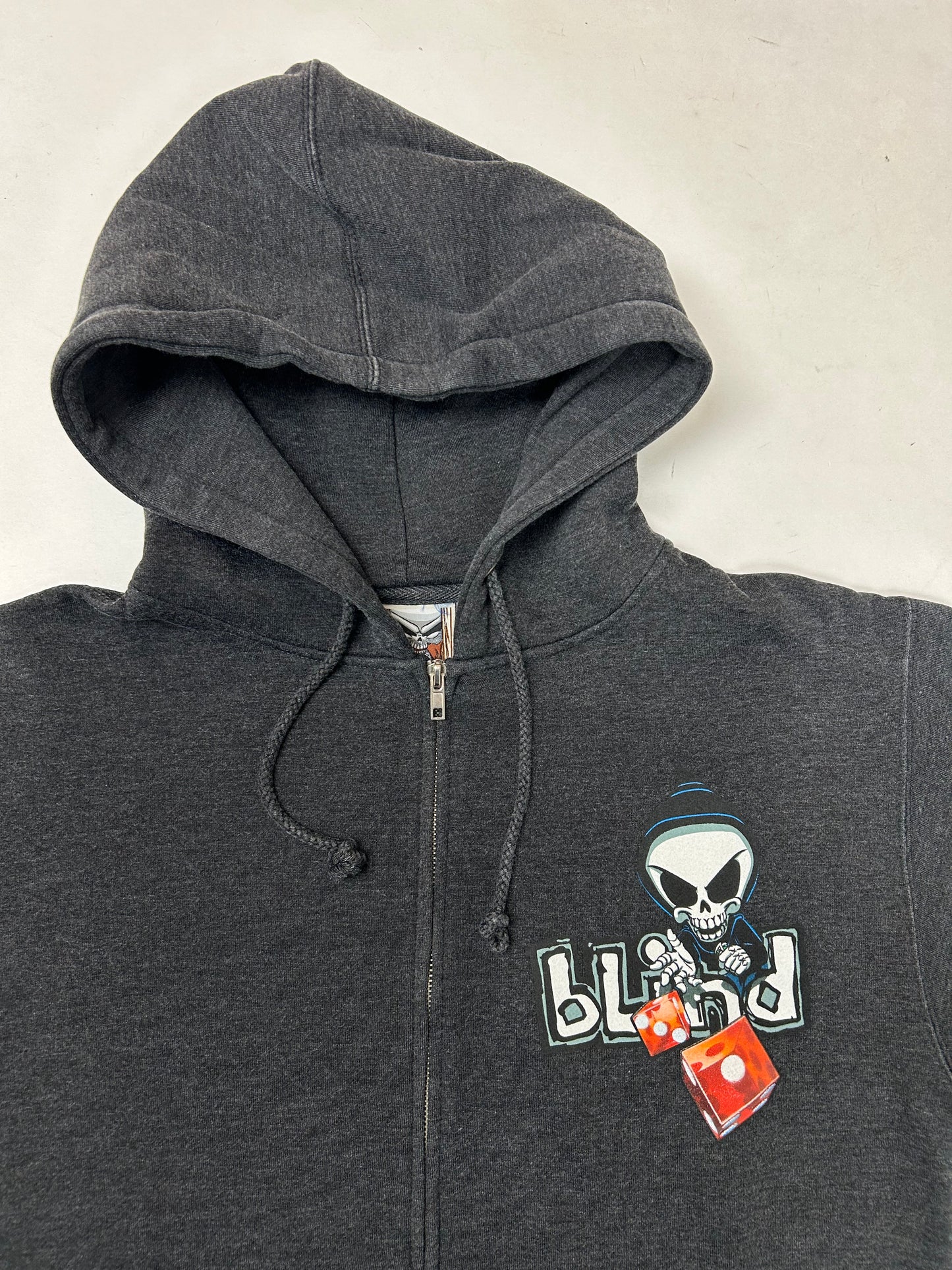 Vintage 00s Blind Skateboards Reaper Dice Logo Full Zip Skate Hooded Sweatshirt Brand New With Tag Small 21x28 Inches 2000s Y2K