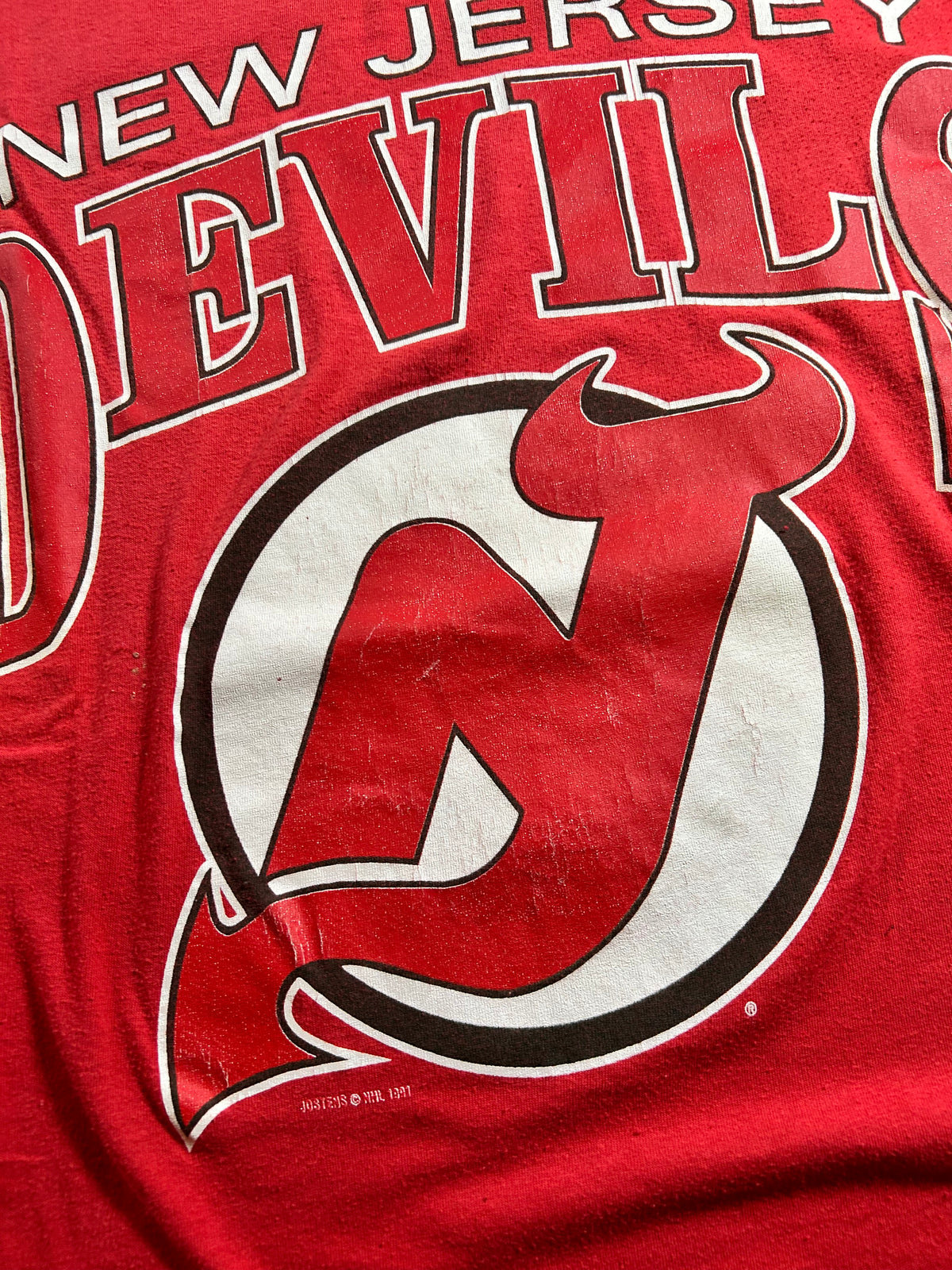 Vintage New Jersey Devils NHL Tee 90s BIG Fit 3XL+ 28.5x36.25 Inches Jostens