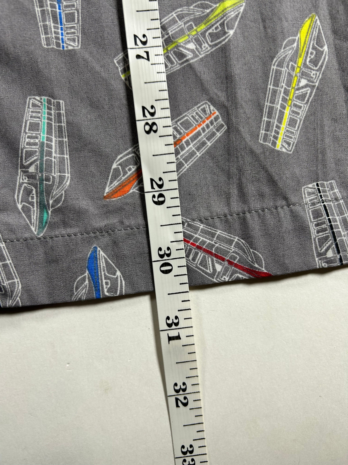 Disney Parks Men's Monorail Trains All Over Button Down Short Sleeve Shirt XL 25.5x30.5 Inches.