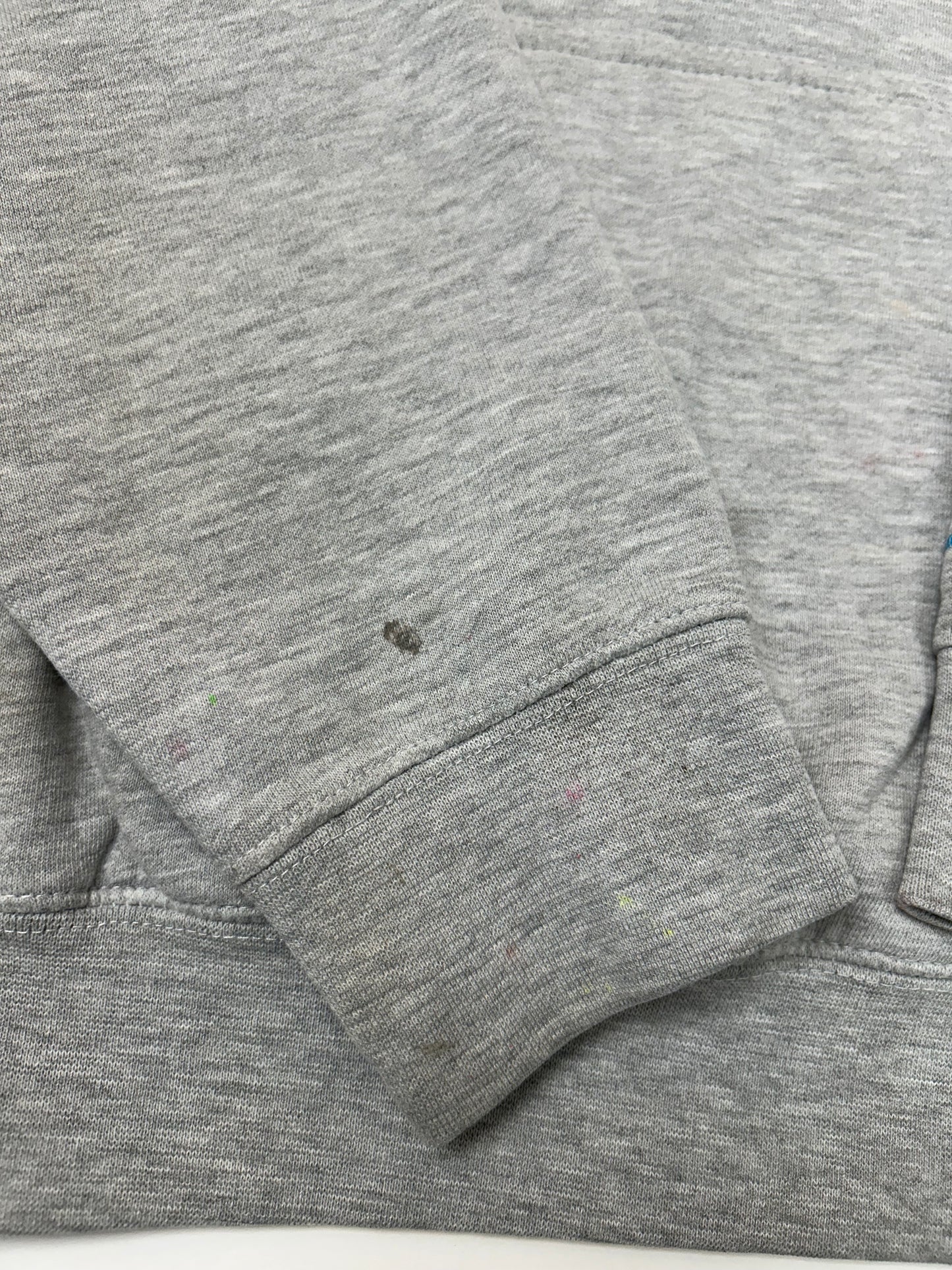 Vintage 00s Enjoi Skateboards Panda Felt Logo Hooded Sweatshirt Worn In As Is 23.75x26 Inches Gray