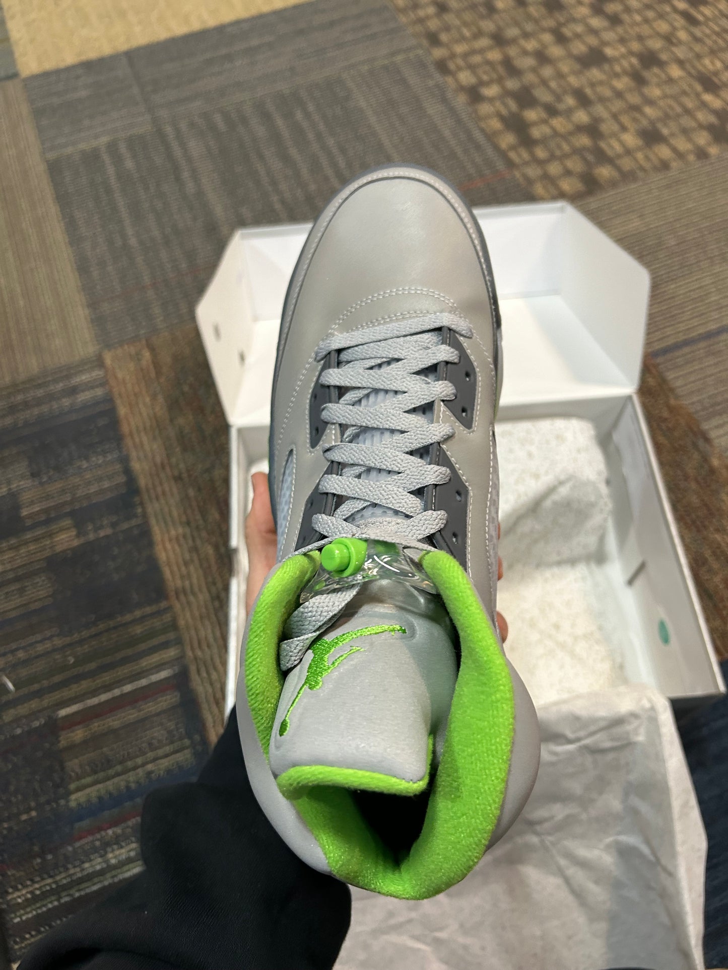 2022 Nike Air Jordan 5 Retro Green Bean 3M Size 13 DS Brand New