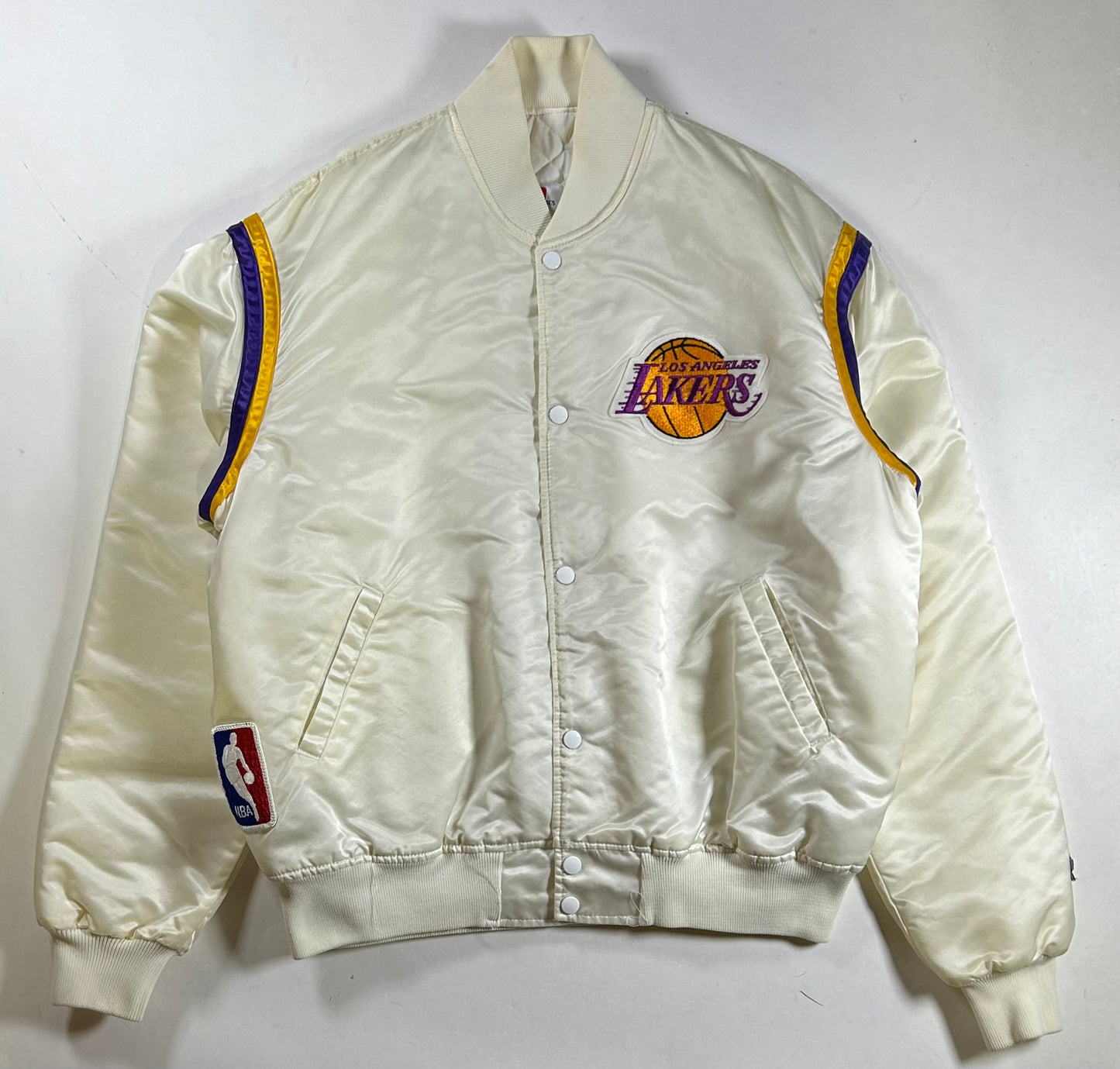 Vintage Starter Los Angeles Lakers Satin Jacket NBA 80s 90s XL/Large 26.5x/27.5 Inches