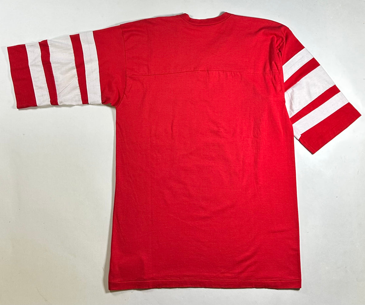 Vintage 80s Champion San Francisco 49ers NFL 3/4 Sleeve Tee L/M Fit 20.25x29.5 Inches