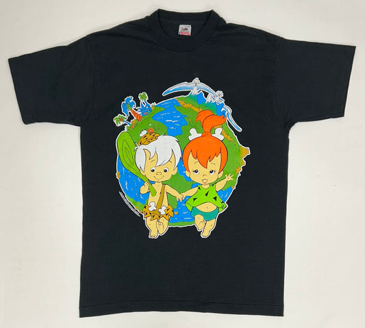Vintage 1995 Pebbles And Bamm Bamm The Flintstones Character Tee Large 21.25x30.5 Inches
