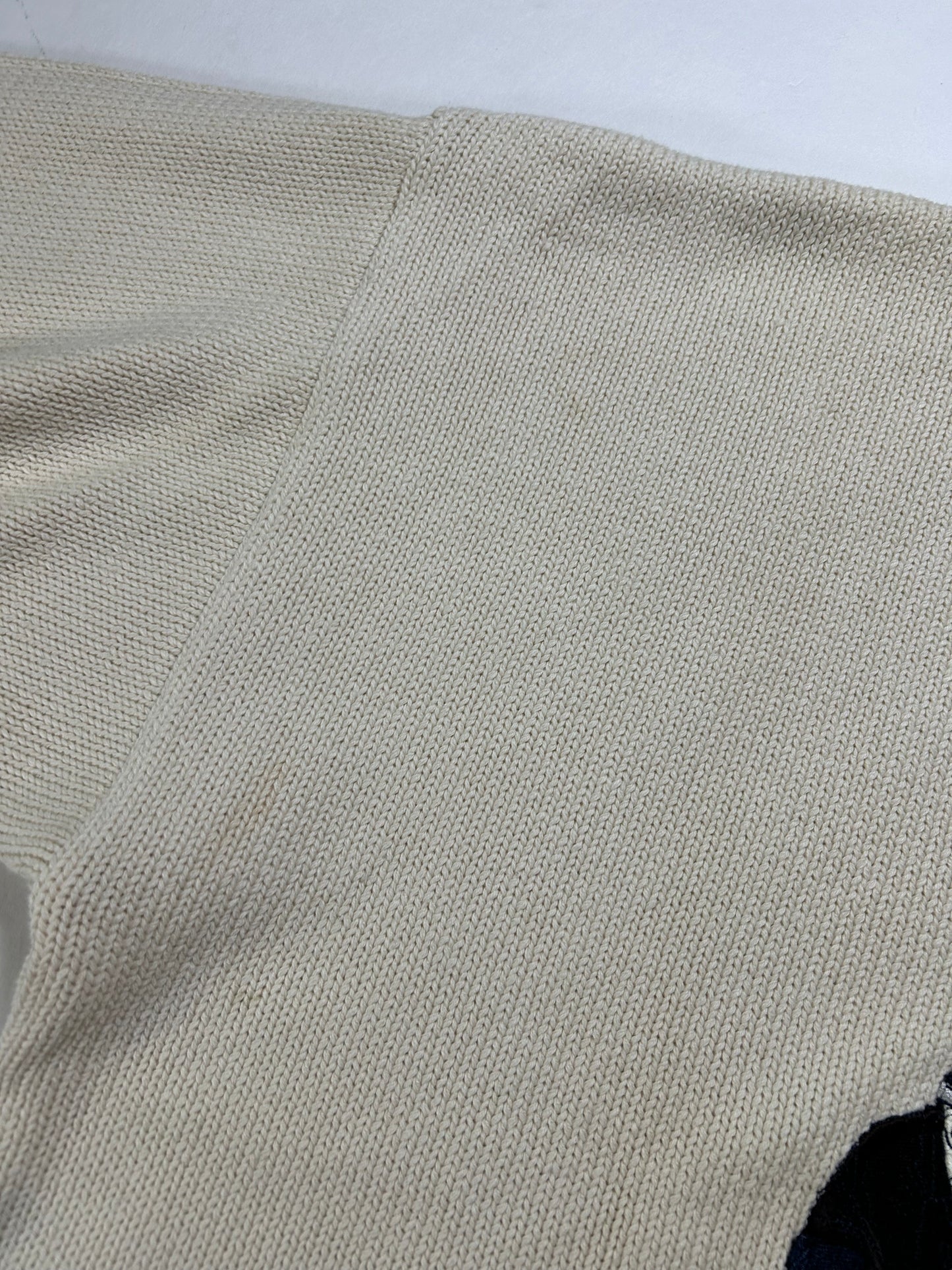 Vintage Izod Championship Golf Sweater Off White Knit Embroidered Mens Large 24.25x27.25 Inches