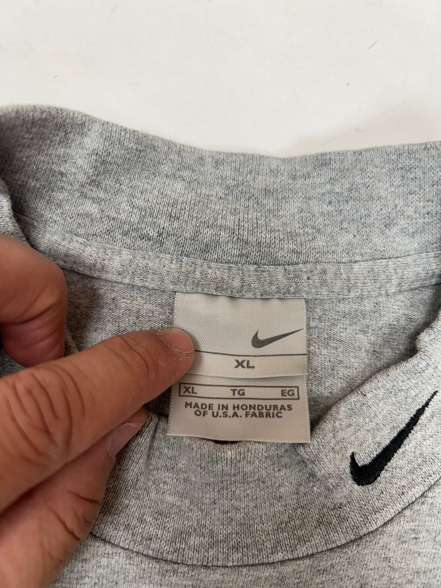 Vintage 00s Nike Swoosh Mock Neck Long Sleeve Shirt Gray Big XL 27x30.75 Inches