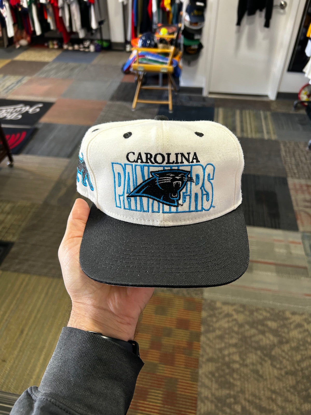 Vintage Carolina Panthers NFL #1 Apparel SnapBack Hat As Is Adult