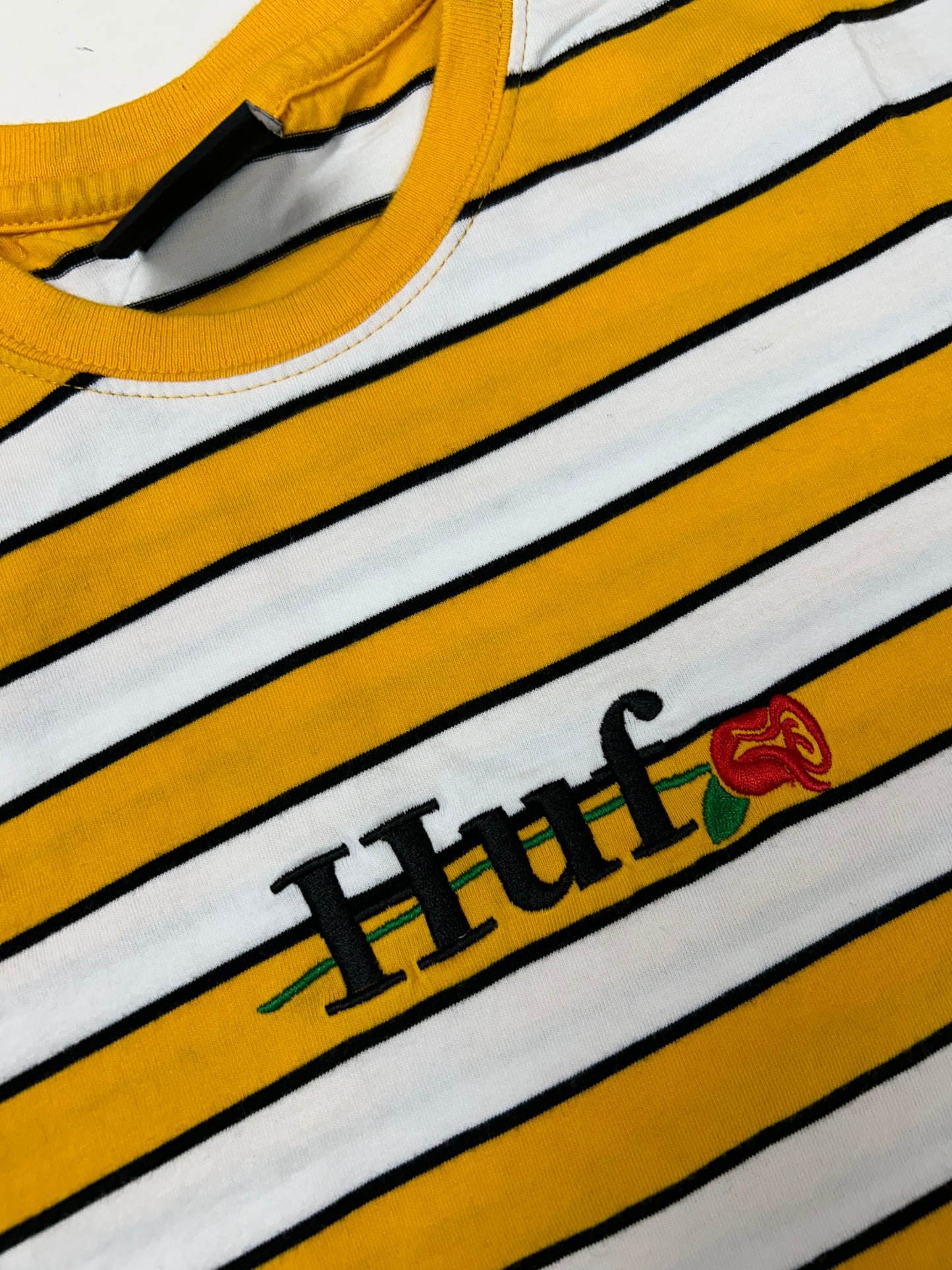 Huf Worldwide Striped Rose Flower Striped Tee Medium 20x27.5 Inches