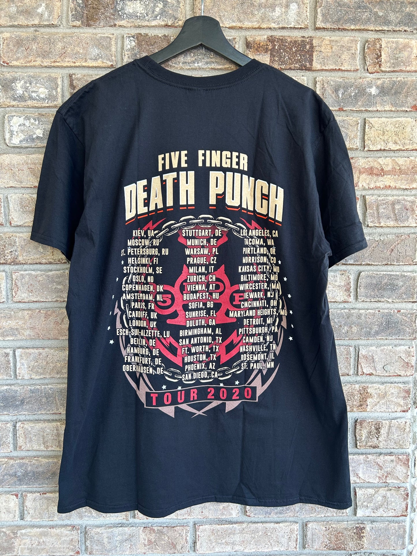 Five Finger Death Punch Got Your Six Tour 2020 Shirt Music Band Tee XL 23.75x31.75 Inches