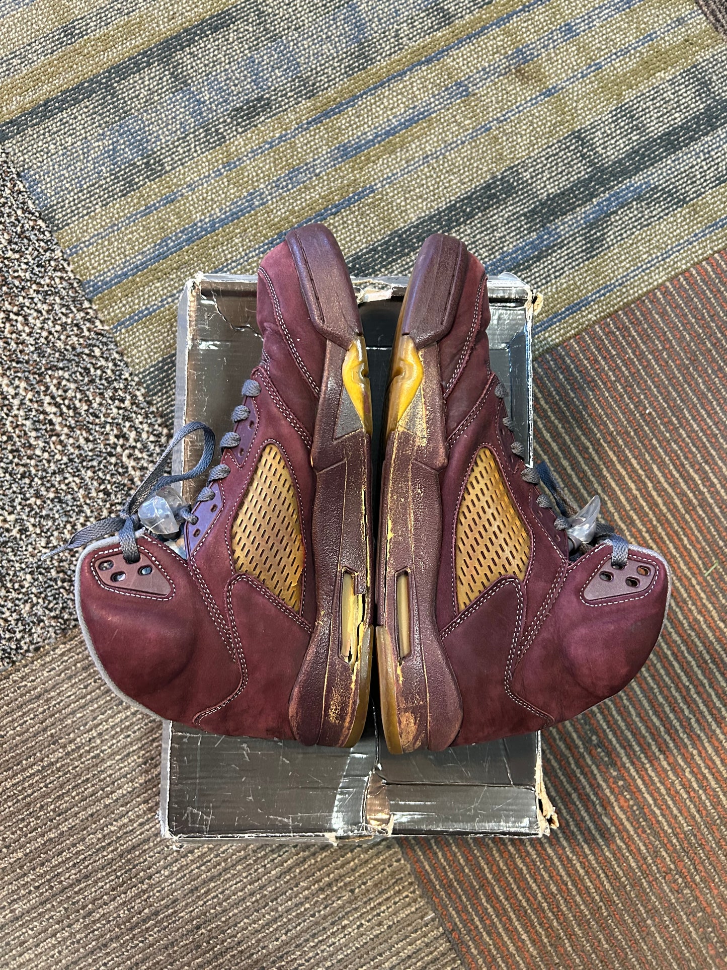 Air Jordan 5 Retro LS Burgundy Size 10 2006 Need Sole Swapping As Is Rep Box