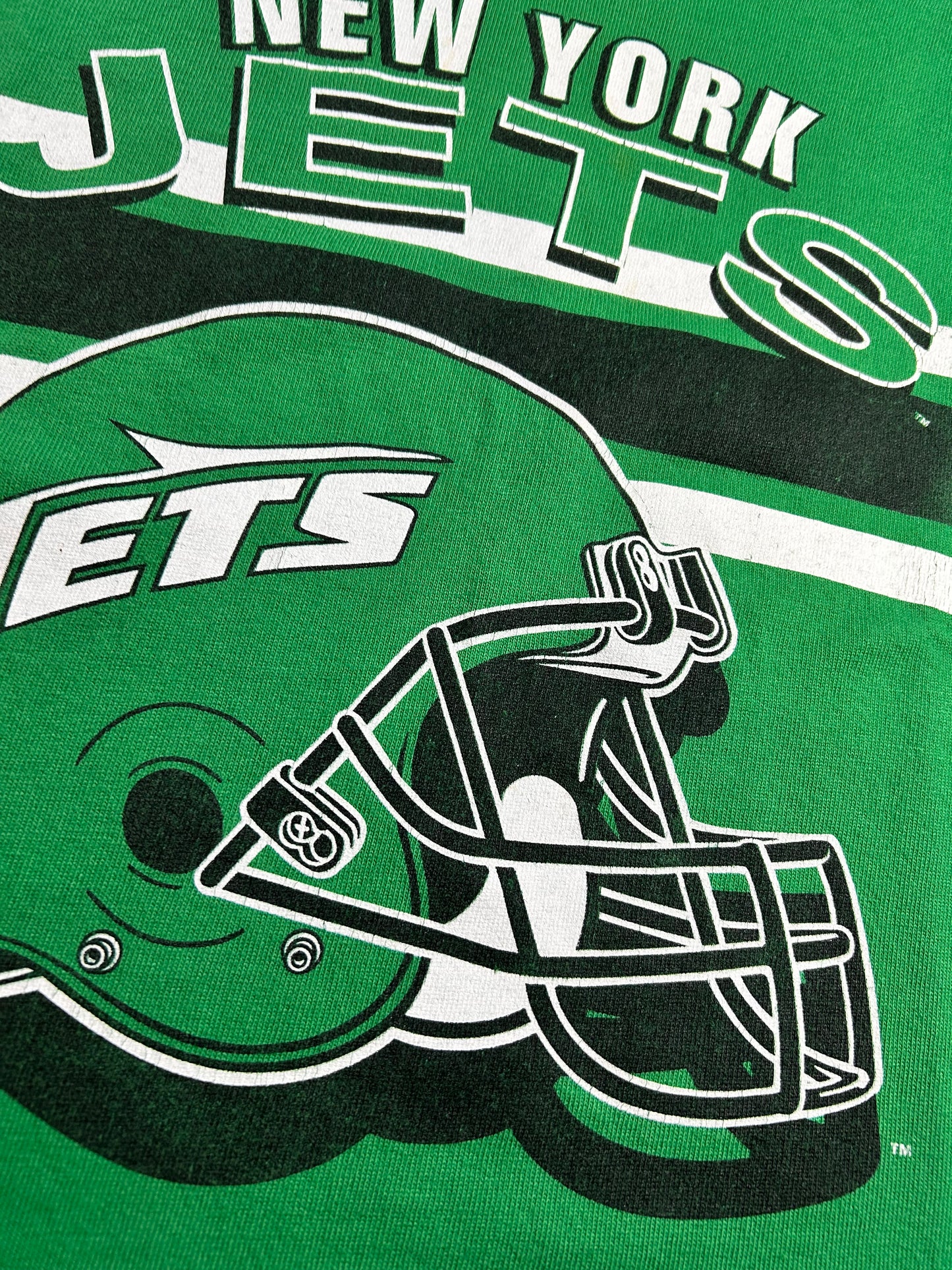 Vintage Team Rated New York Jets NFL 3/4 Sleeve Tee 1996 Medium 21x26 Inches As Is