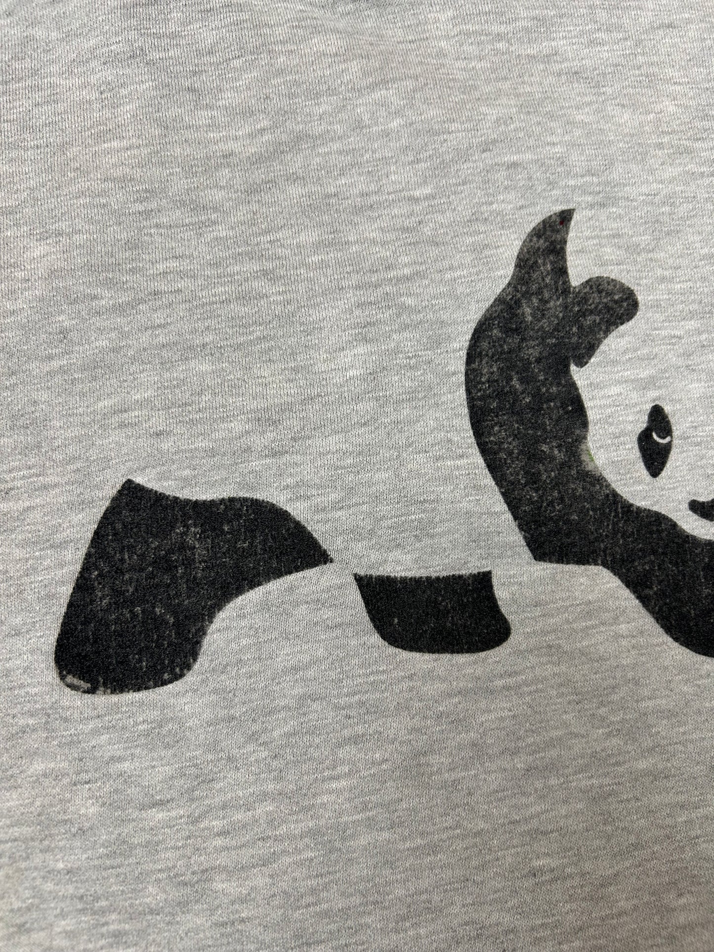 Vintage 00s Enjoi Skateboards Panda Felt Logo Hooded Sweatshirt Worn In As Is 23.75x26 Inches Gray