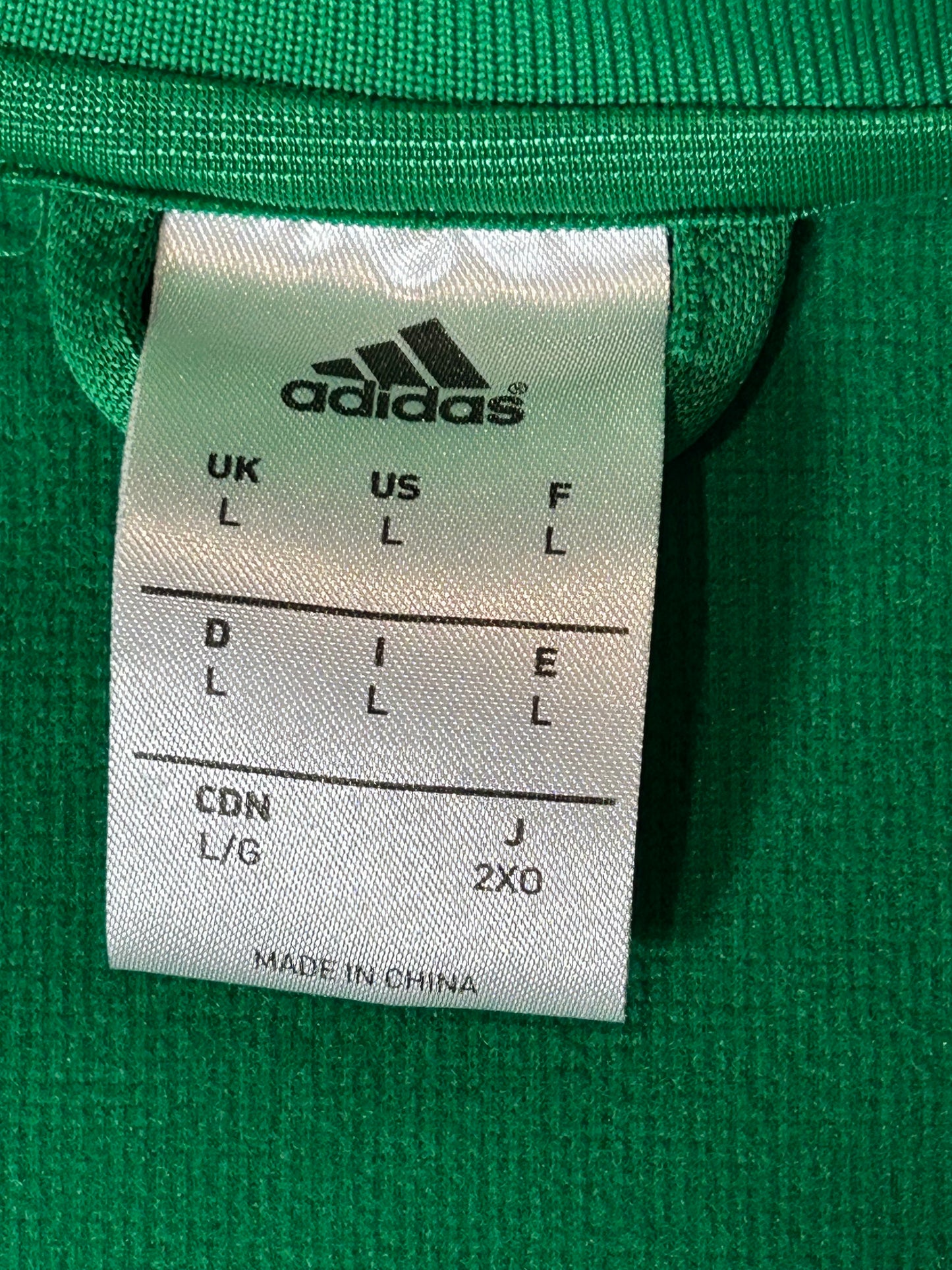2013 Adidas Mexico National Team Soccer Green White Track Jacket Large 22.25x28.5 Inches