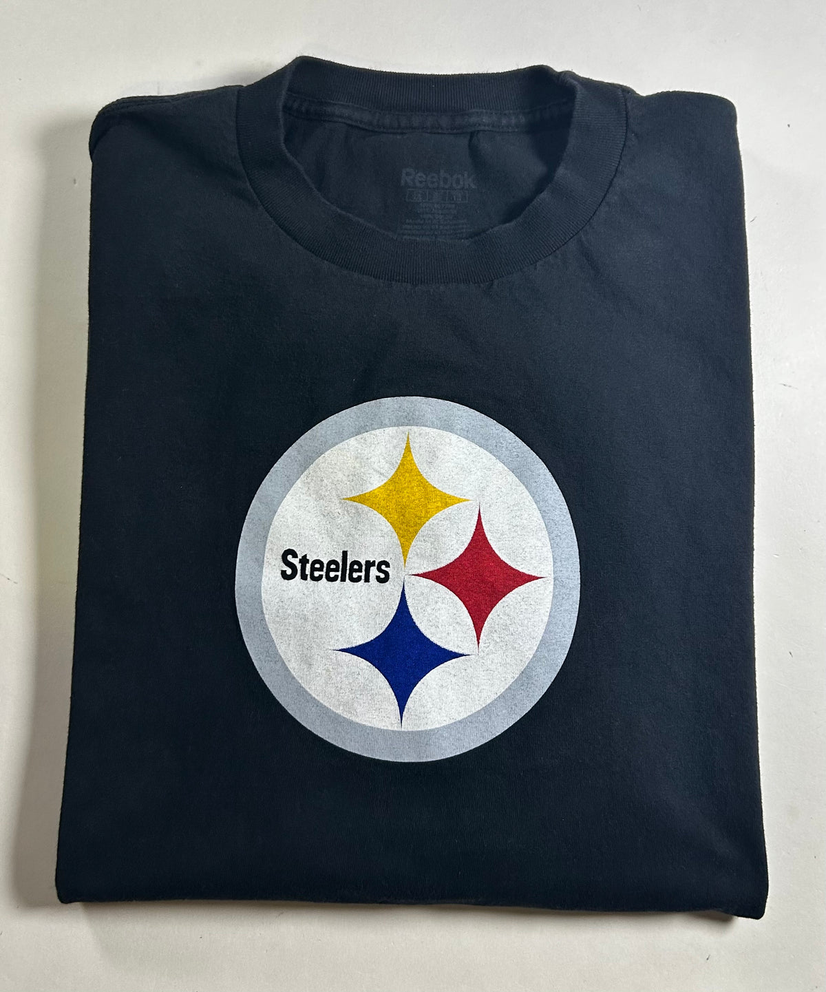 Vintage Reebok Pittsburgh Steelers NFL Team Logo Tee 2XL 25.75x31.75 Inches
