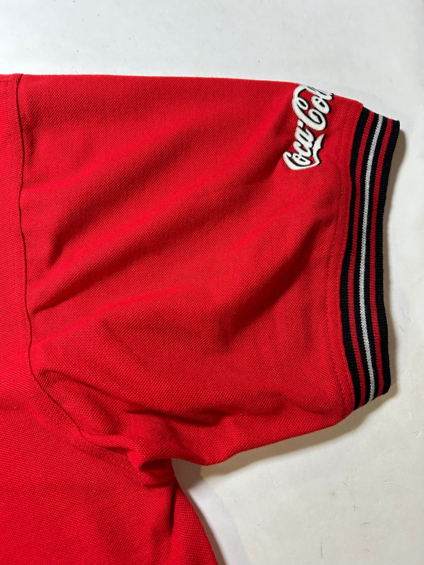 Vintage Coca-Cola Soda Drink Company Promo Polo Shirt XL 25x31 Inches