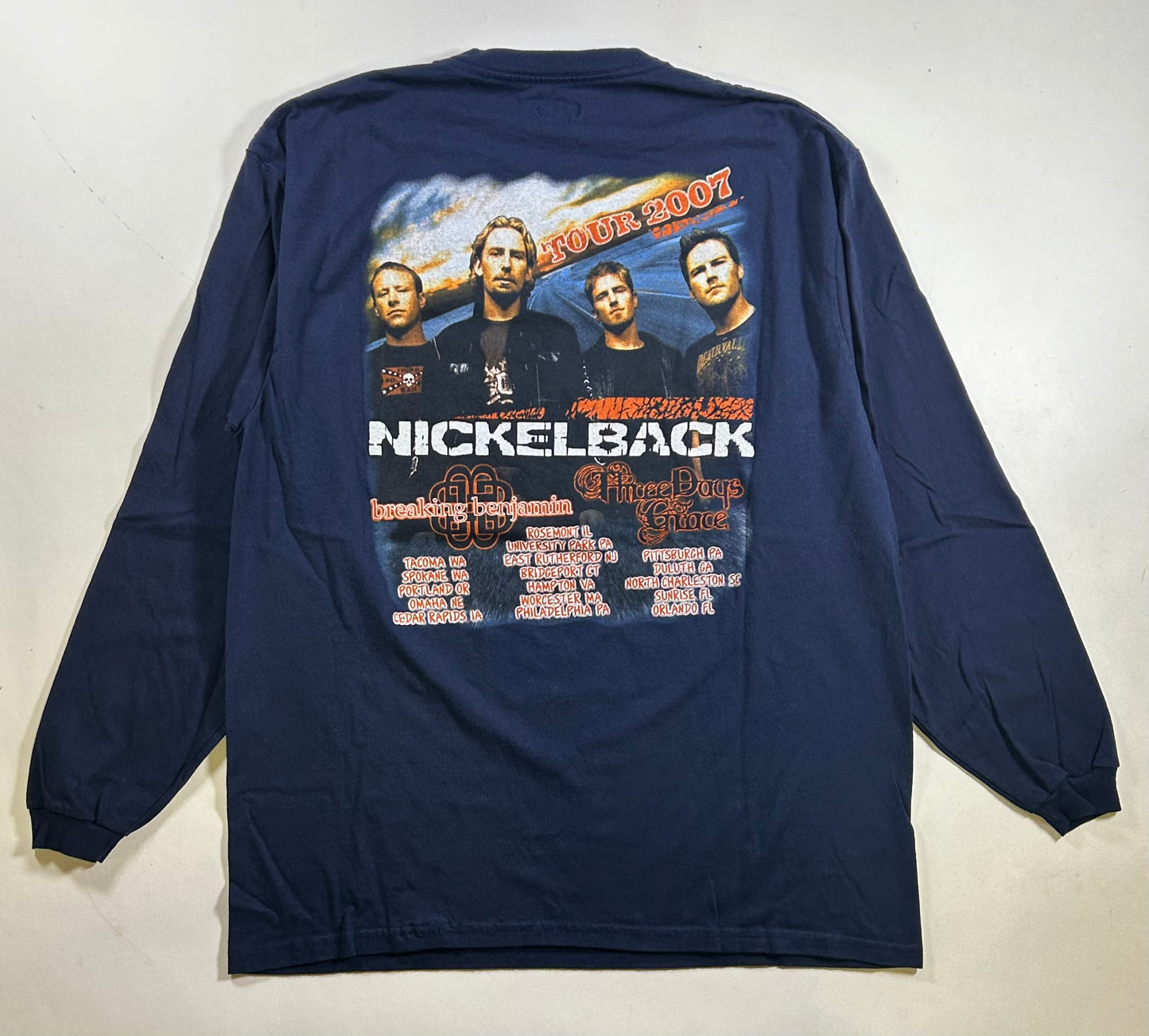Vintage Nickelback Shirt All The Right Reasons Tour 2007 Tee Parking Lot XL/L 23.25x30.75 Inches