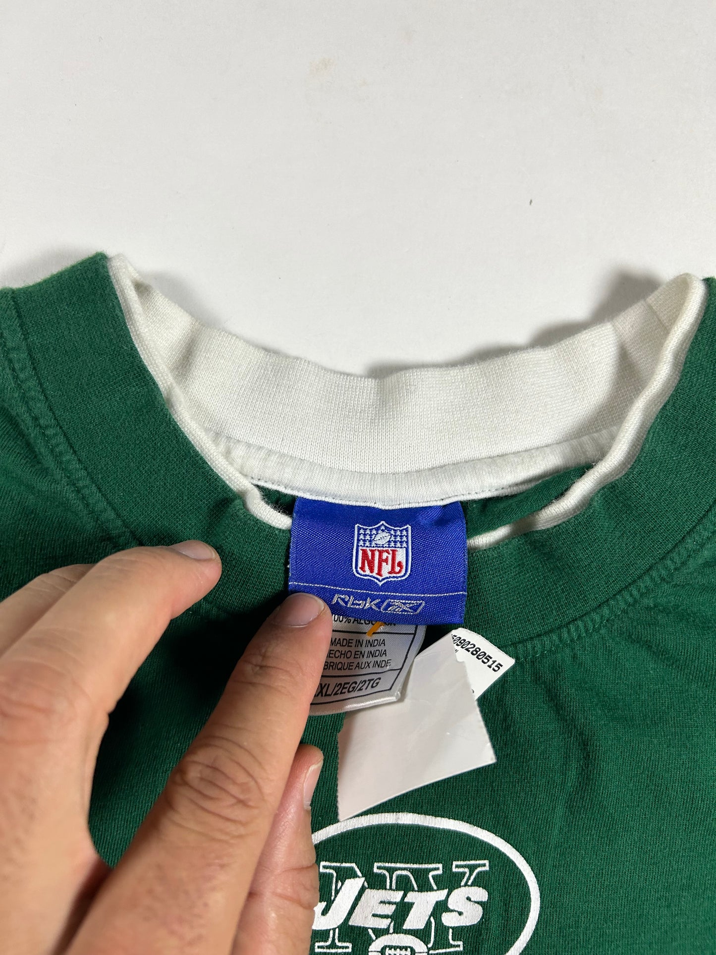 Vintage Reebok NFL New York Jets Long Sleeve Tee Y2K Style New With Mark 2XL 25.25x32.5 Inches