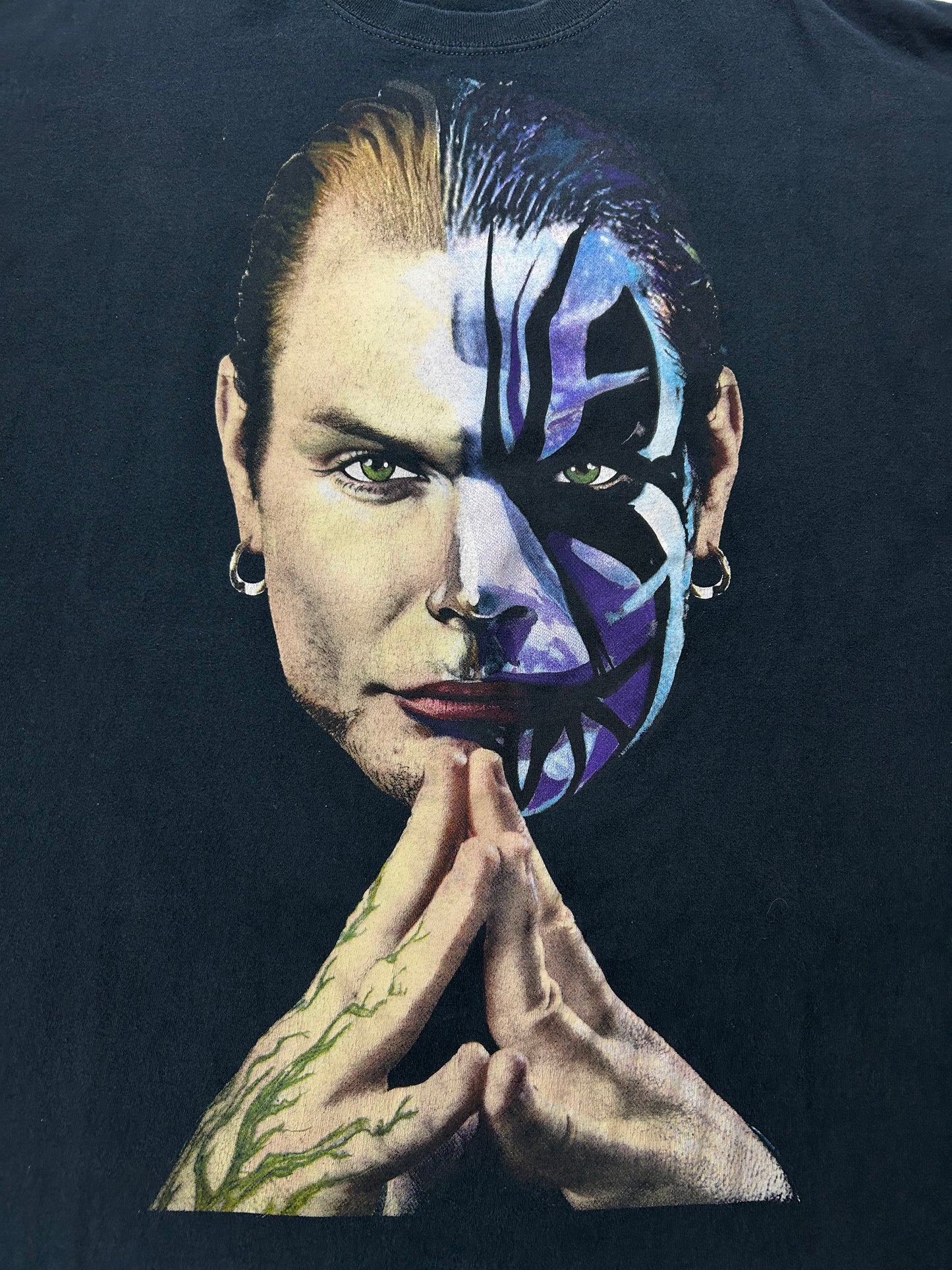Vintage TNA Jeff Hardy Wrestling Shirt "The Ring Is My Canvas" Face Tee 2XL 26.25x30.25 Inches 2000