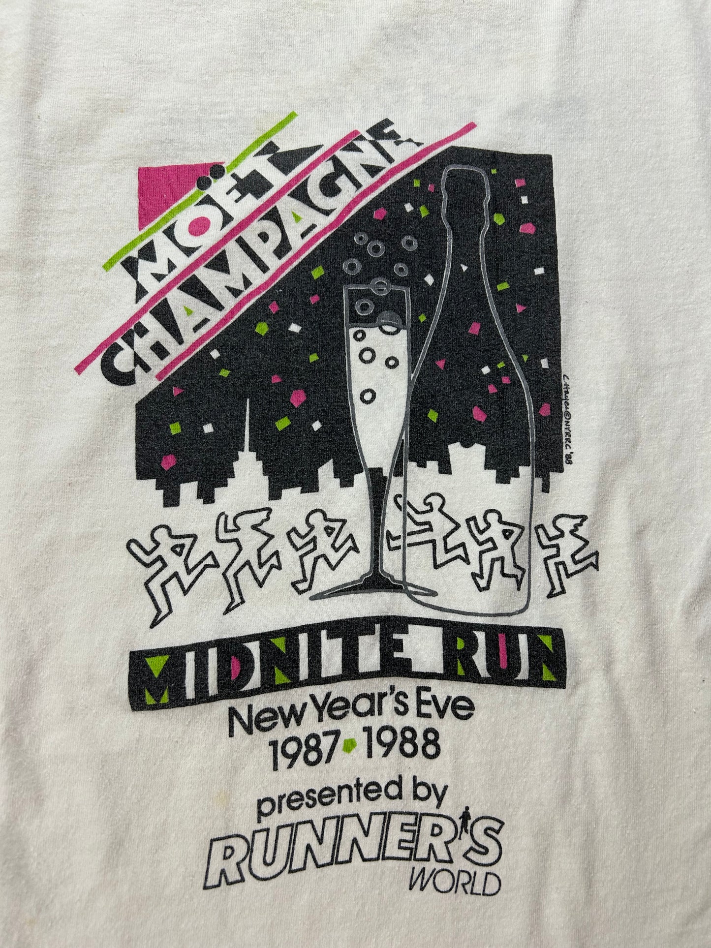 Vintage 1987/88 Moet New York New Year's Eve Midnight Run Long Sleeve T-shirt Small