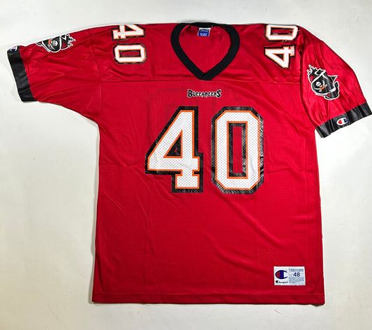Tampa Bay Buccaneers Mike Alstott #40 Vintage Chanpion NFL Jersey 48 XL 25.25x31.5 Inches Red