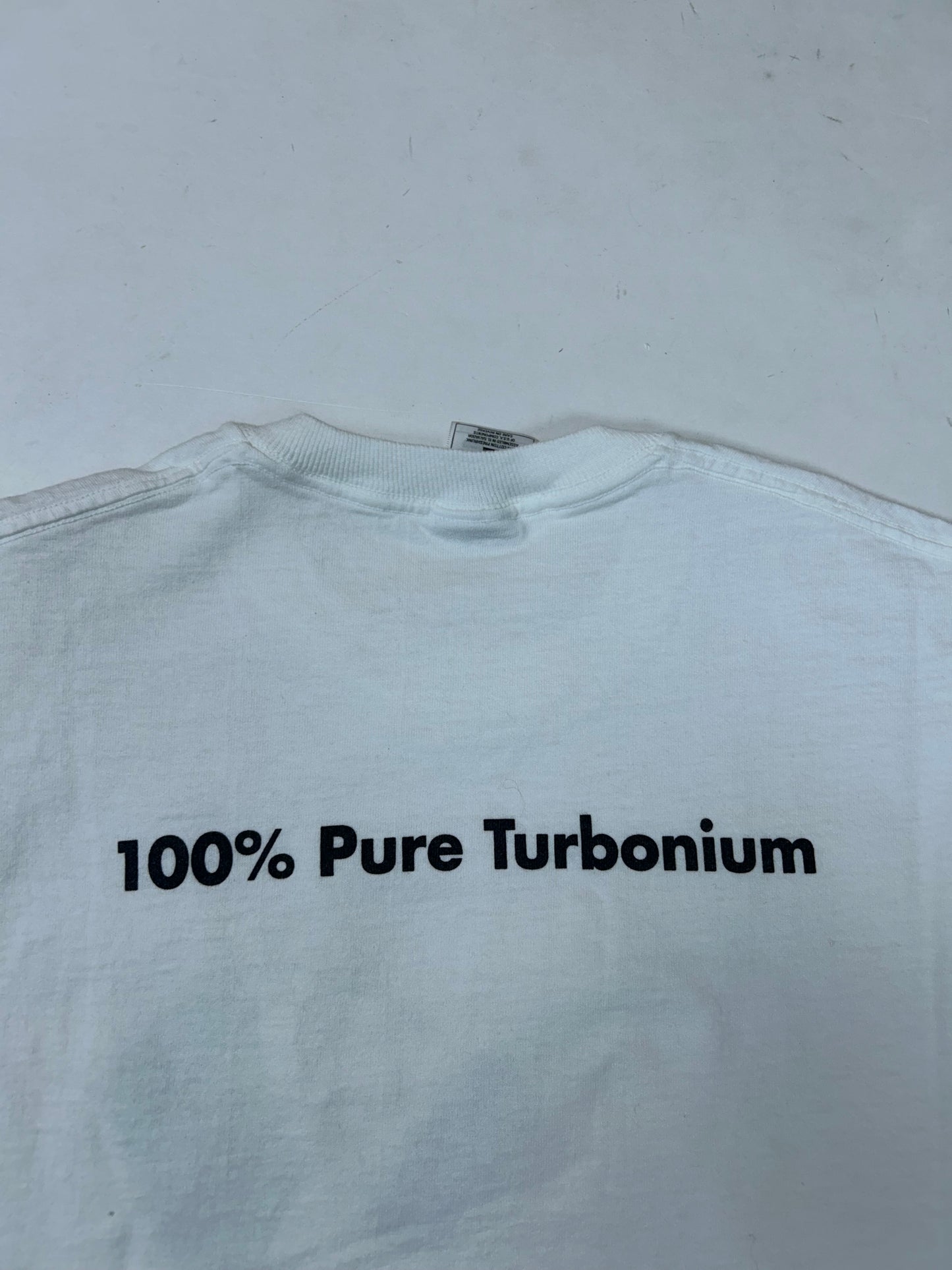 Vintage Volkswagen Beatle 100% Pure Turbonium Car Promo Tee Medium 19.75x27.5 Inches White