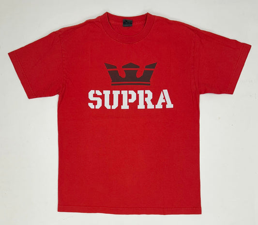 Vintage 00s Supra Footwear Skate Tee Medium 20x27.25 Inches Red