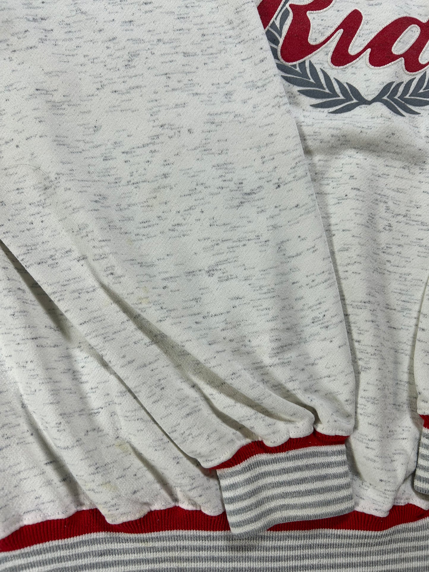 Vintage Gear For Sports Rider University College Crewneck Sweatshirt Boxy Mediumish Fit 23.25x25.75 Inches Gray