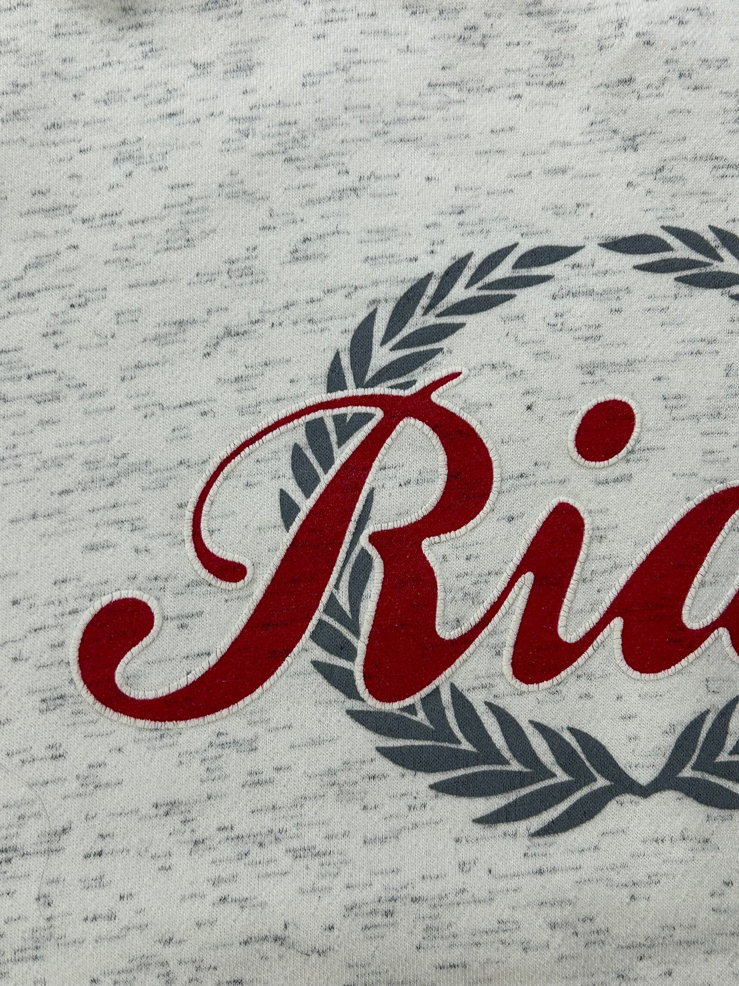 Vintage Gear For Sports Rider University College Crewneck Sweatshirt Boxy Mediumish Fit 23.25x25.75 Inches Gray