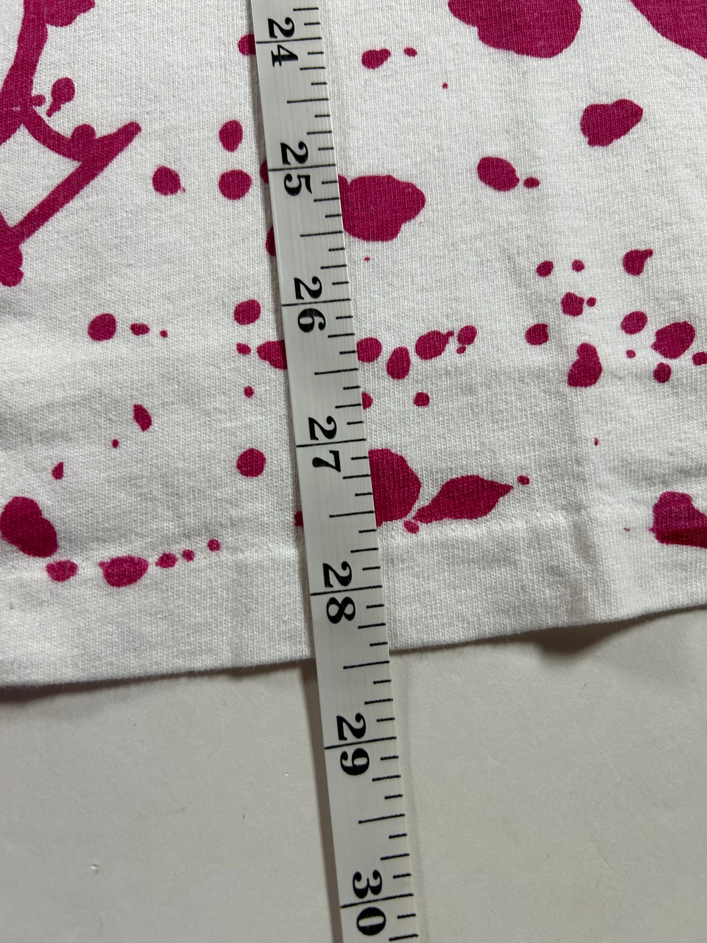 Vintage 90s Disney Originals Minnie Mouse All Over Print White/Pink Shirt XL/L Fit 23x28.5 Inches As Is