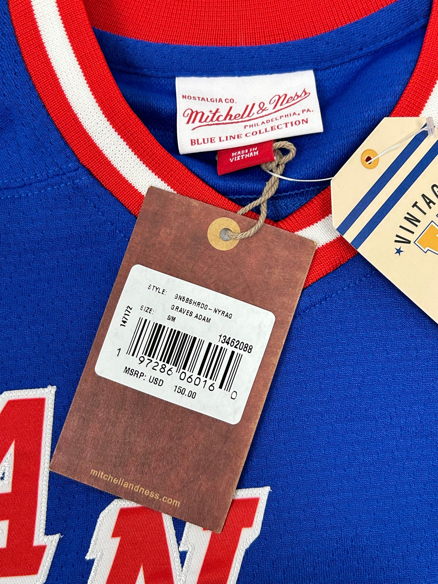 Mitchell & Ness Adam Graves New York Rangers 1993-94 Stanley Cup Jersey New S/M About 18.25x26 Inches