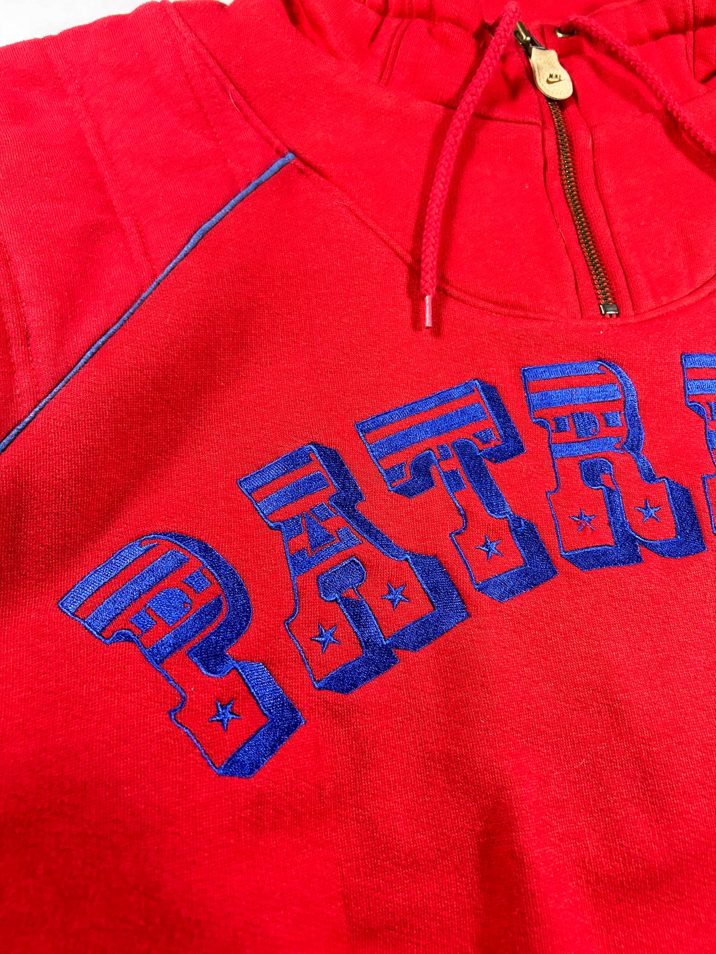 Vintage Nike NFL Quarter Zip Jacket New England Patriots Large 25.75x25.75 90s