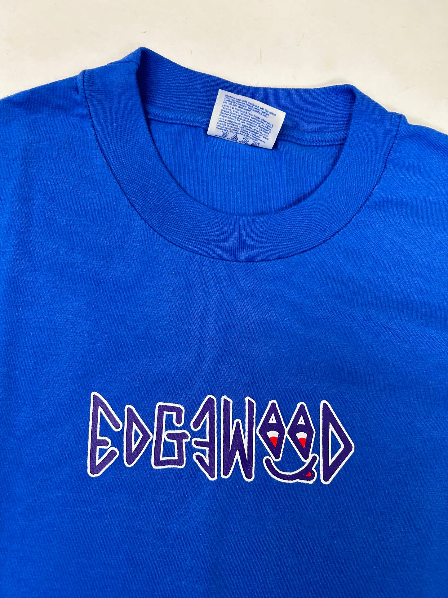 Edgewood NJ first edition “Deeper Than The Roots.” Tee XL 23.75x31.75 Inches Hanes Beefy-T 100% Cotton USA/Mexico Made Royal Blue