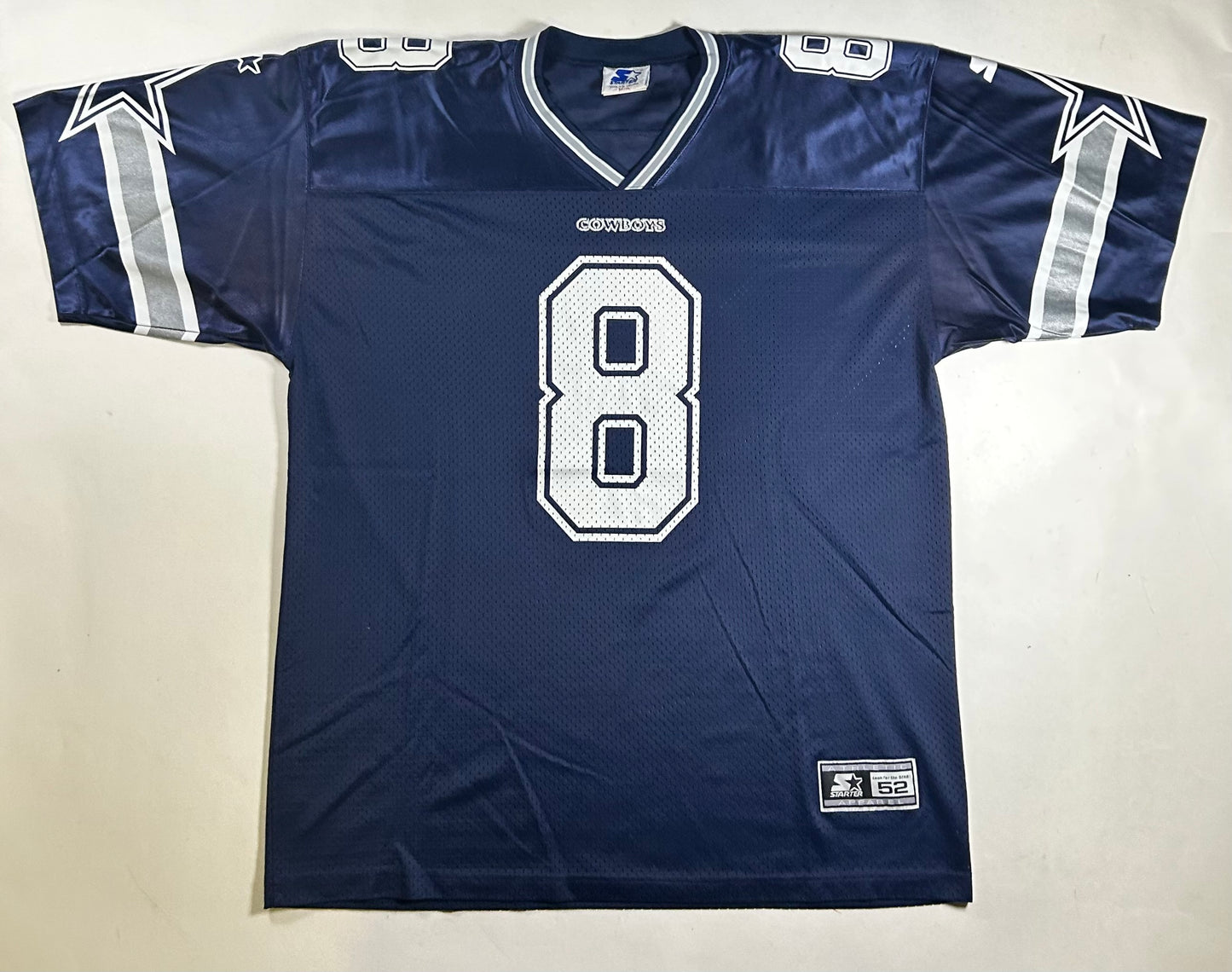 Vintage 90s Dallas Cowboys Troy Aikman #8 NFL Starter Football Jersey Size XL 52 26.25x33 Inches