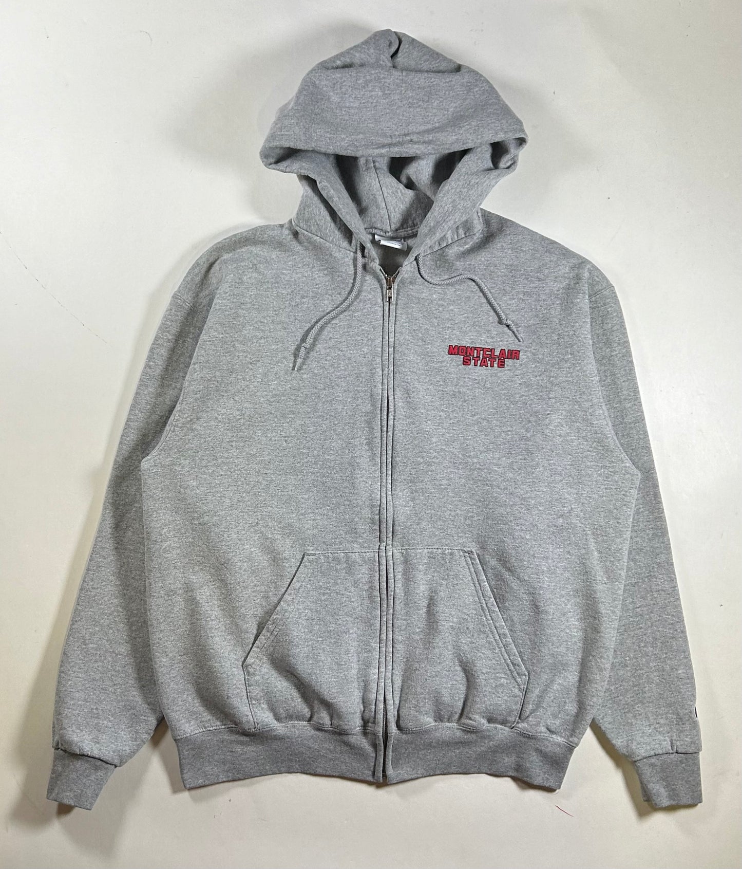 Montclair State University College Zip Hooded Sweatshirt Gray Large 24x27 Inches