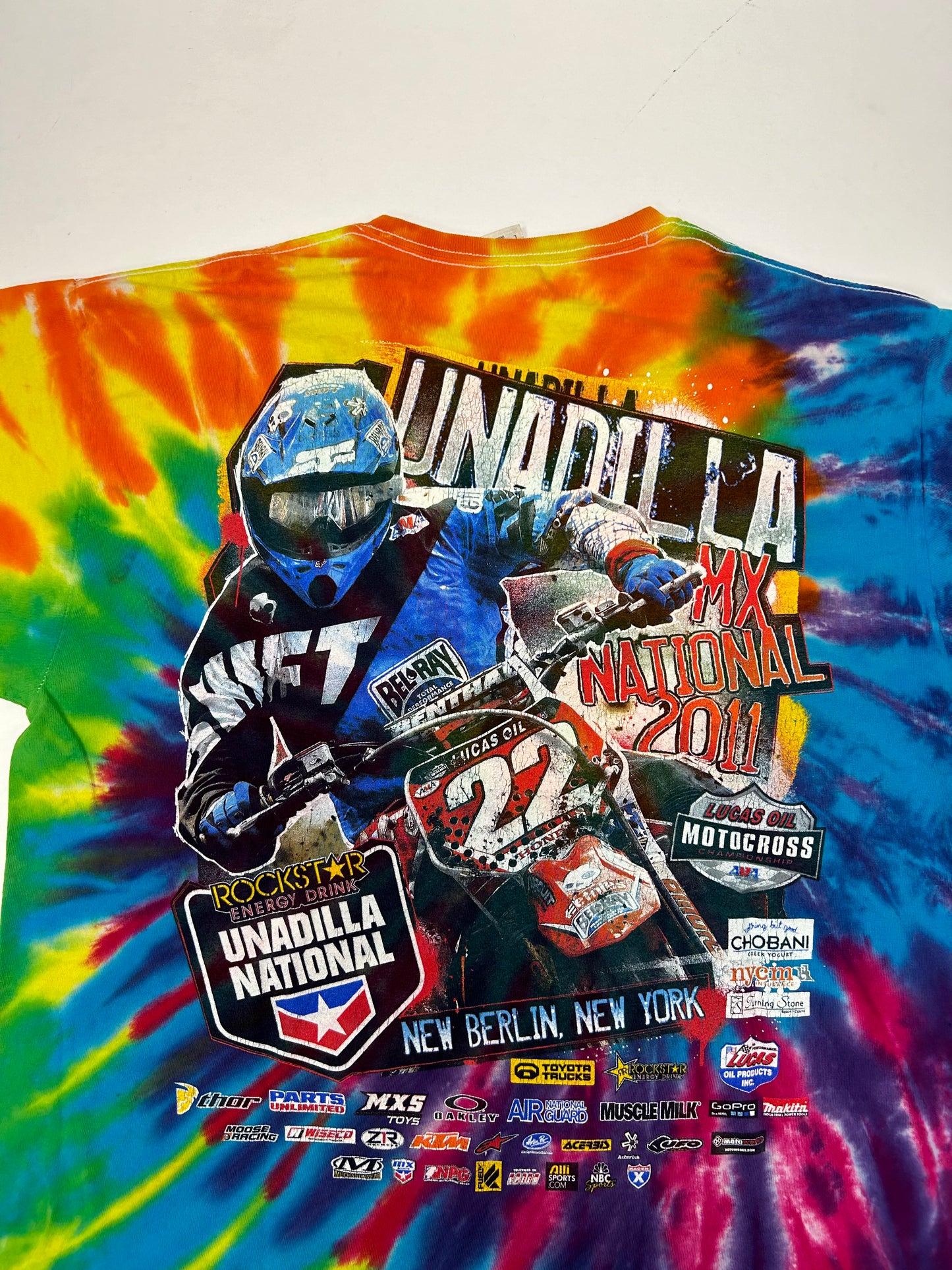 2011 Unadilla National Motocross Rockstar Energy MX Tie-Dye Tee Large 22x28 Inches