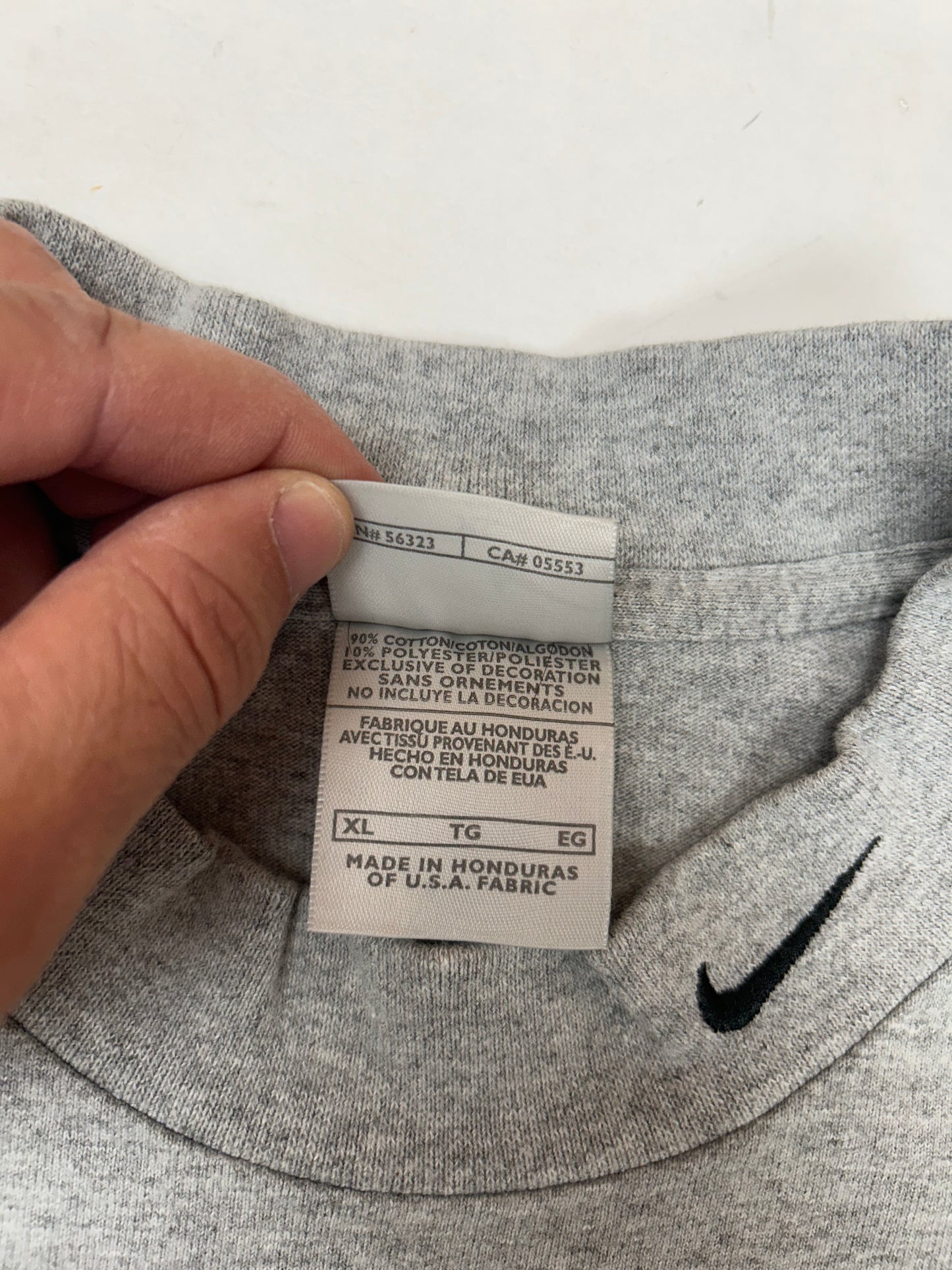 Vintage 00s Nike Swoosh Mock Neck Long Sleeve Shirt Gray Big XL 27x30.75 Inches