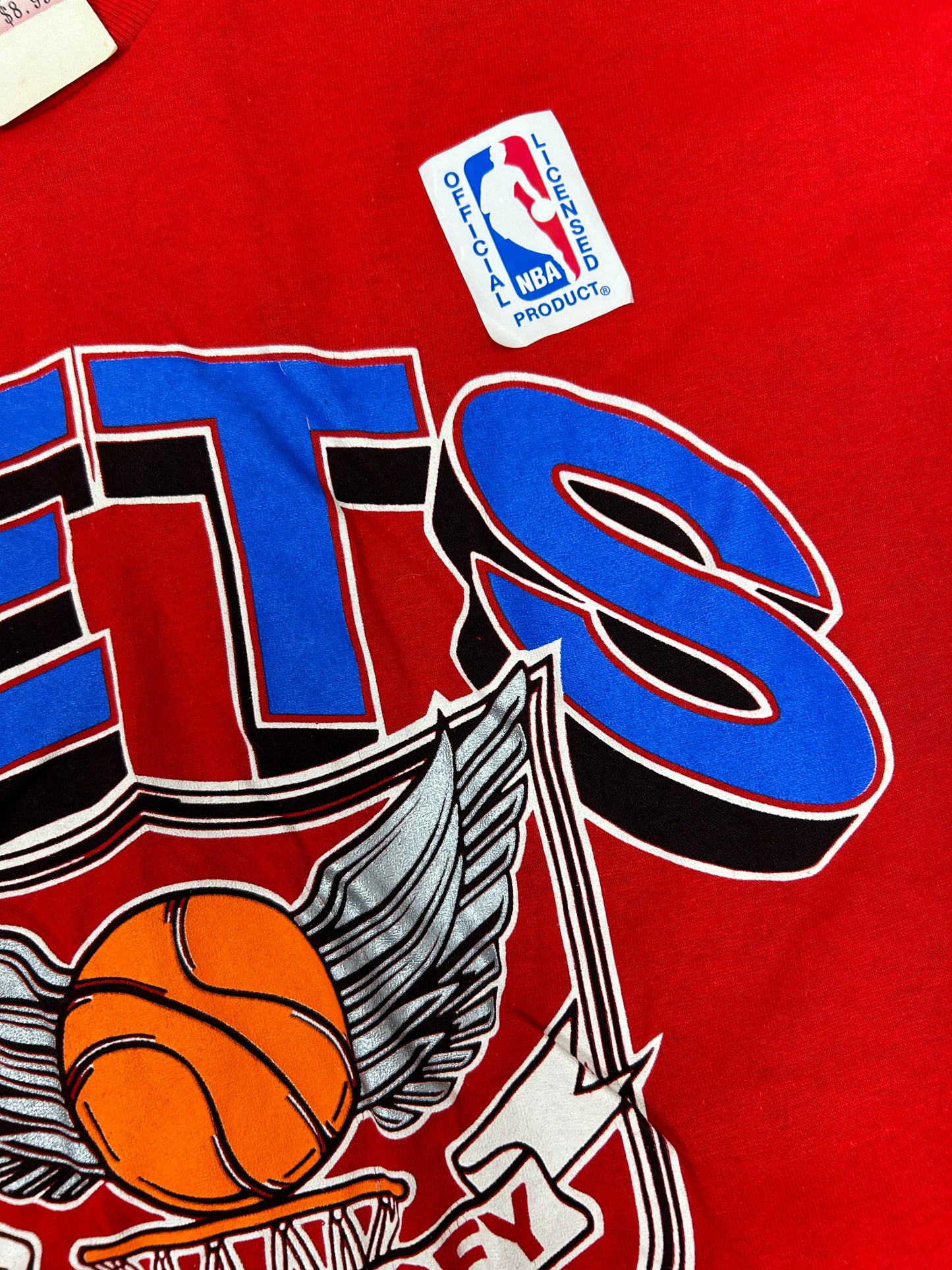 Vintage New Jersey Nets NBA T-shirt Logo 7 80s Dead Stock Brand New With Tag L/M Fit 21.5x30.75 Inches