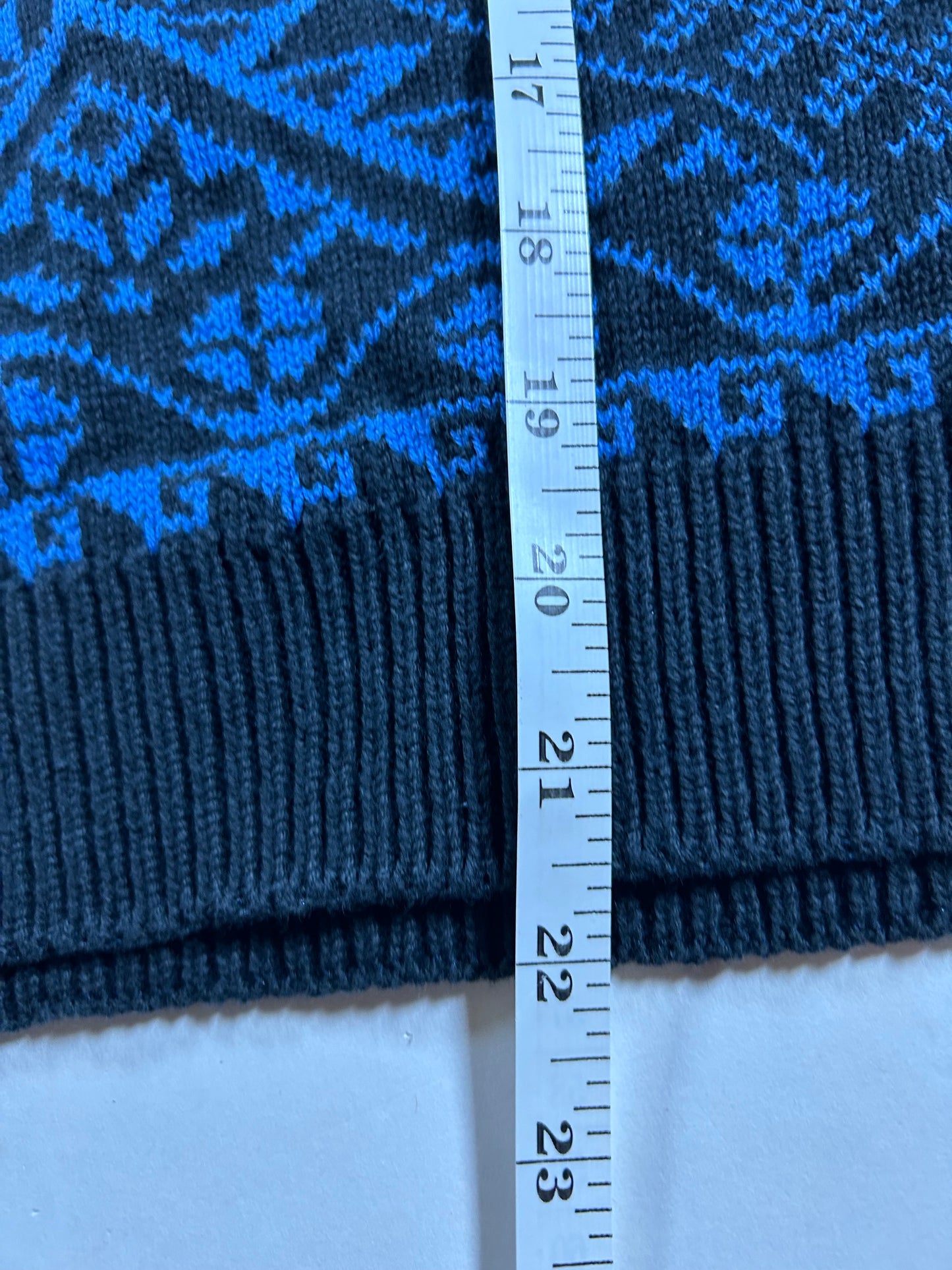 Vintage Calvin Klein Sport Petite Blue Black Geometric 90s USA Made Small Women’s 19x22 Inches