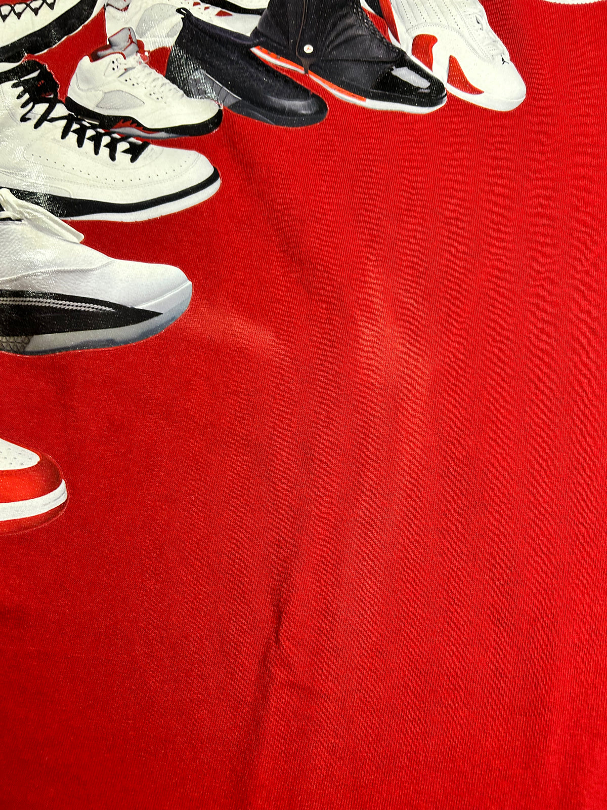 Vintage Air Jordan Sneaker Retro Collection Tee 2XL/3XL Fit 29.5x33.75 Inches As Is 00s