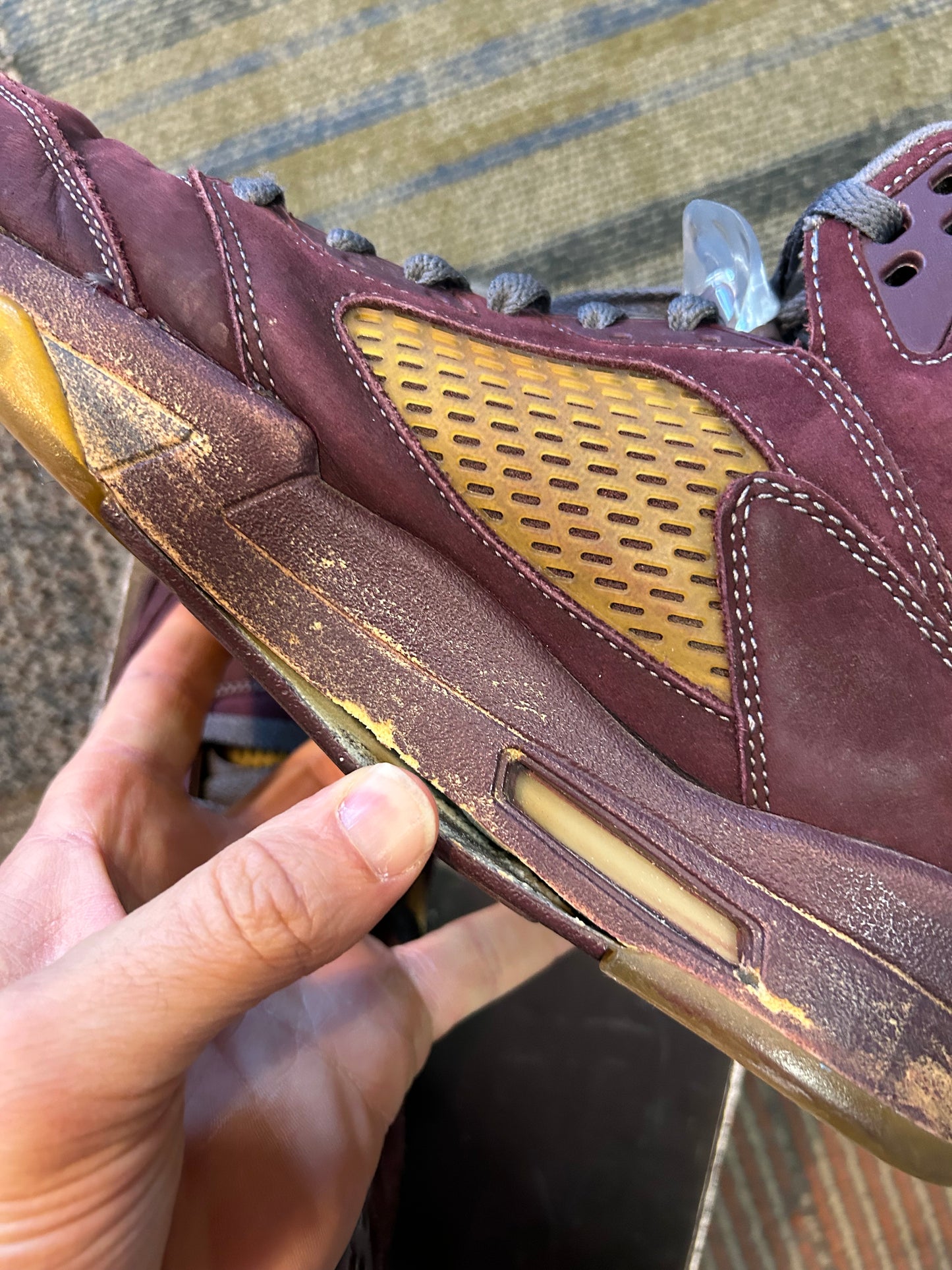 Air Jordan 5 Retro LS Burgundy Size 10 2006 Need Sole Swapping As Is Rep Box