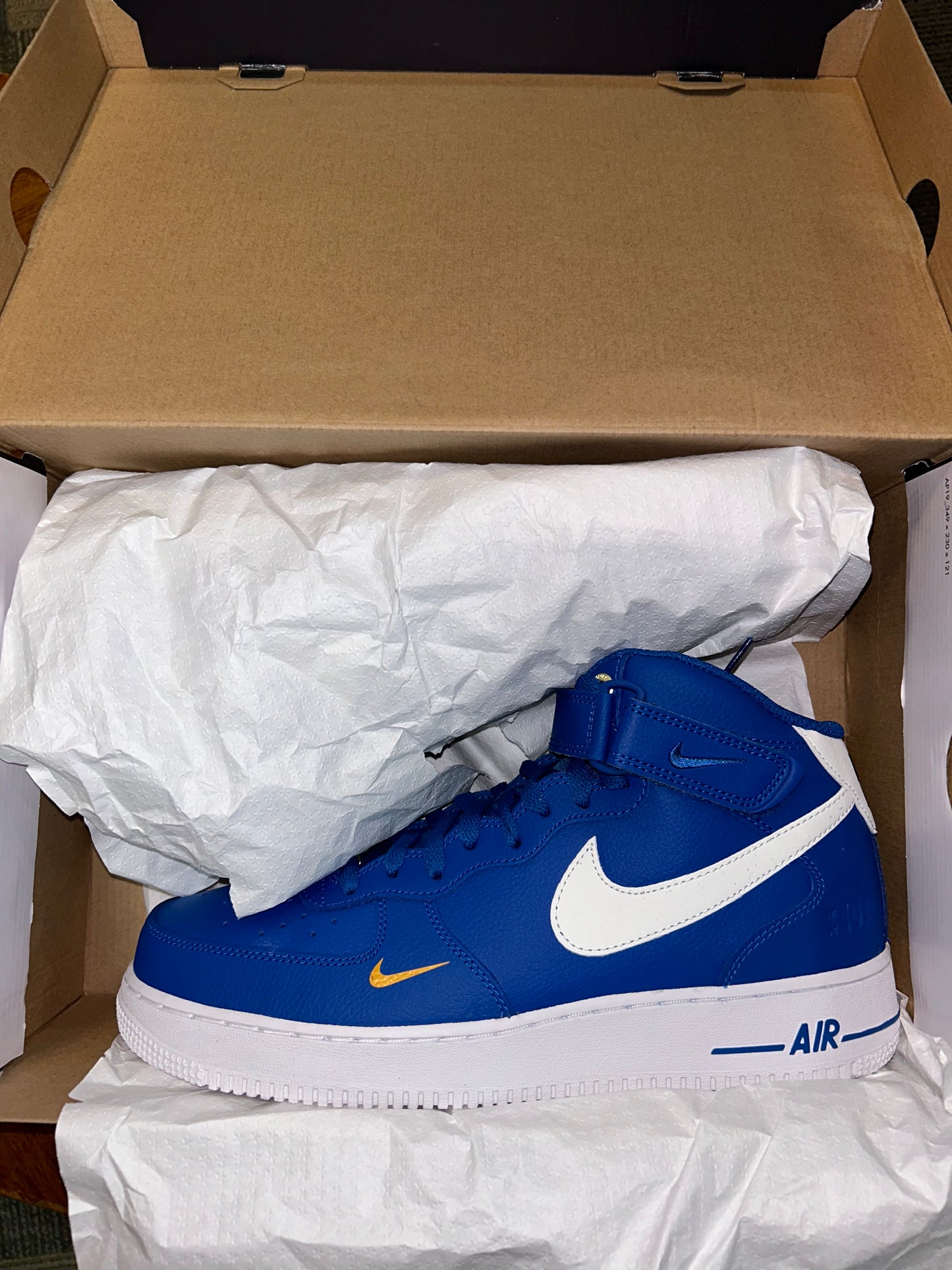 2022 Nike Air Force 1 '07 LV8 Mid 40th Anniversary Blue Jay Size 11 Brand New With Box