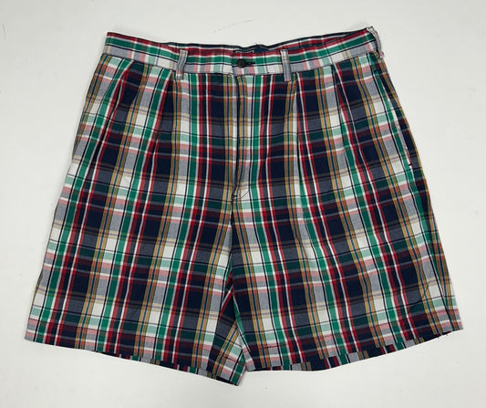 Polo Ralph Lauren Men's Check Blue Pockets Plaid Tyler Shorts Tagged 34”