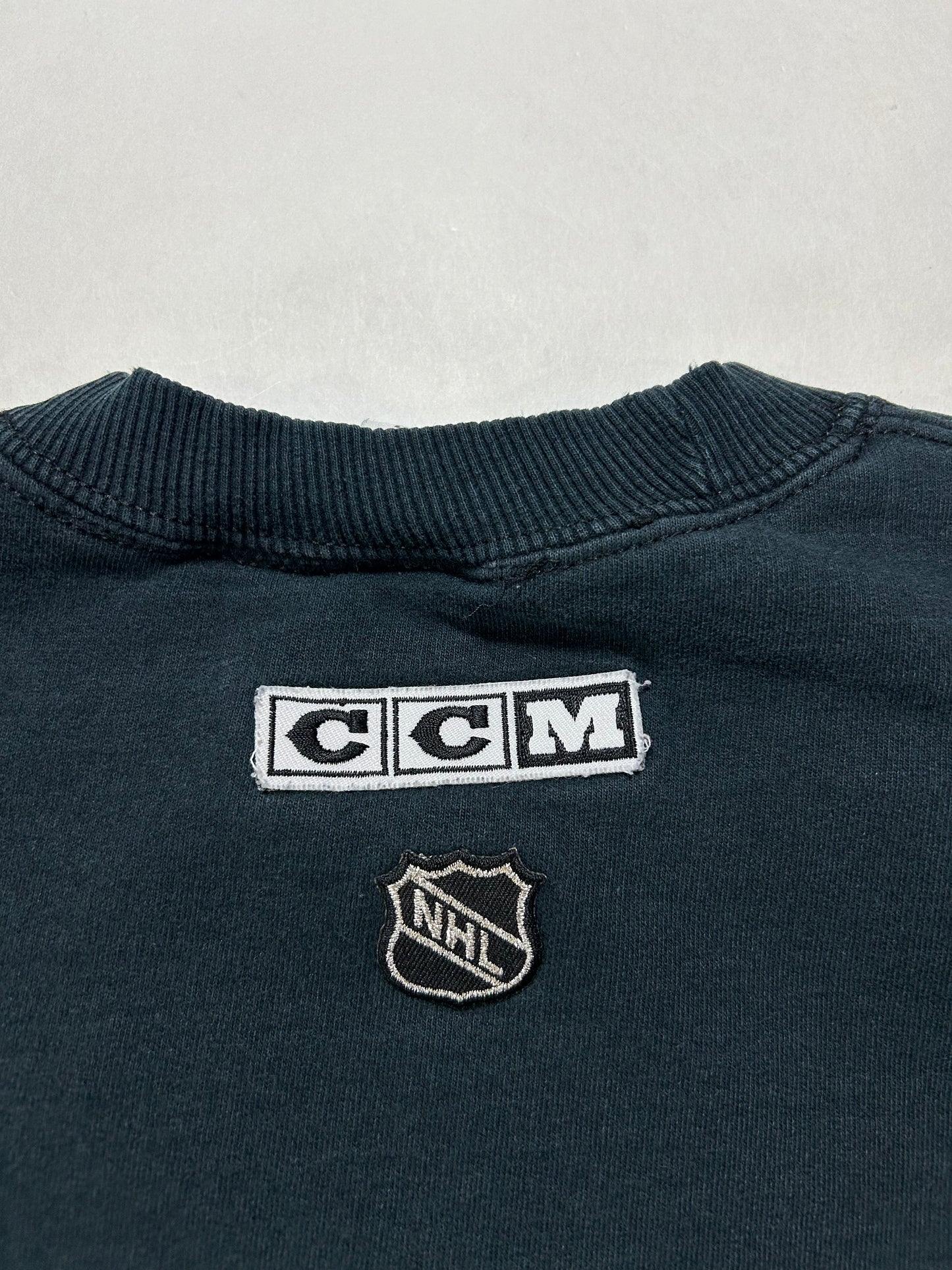 Vintage CCM Minnesota Wild NHL Crewneck Sweatshirt 2000s Black Worn In XL/L Fit 26x28.25 Inches