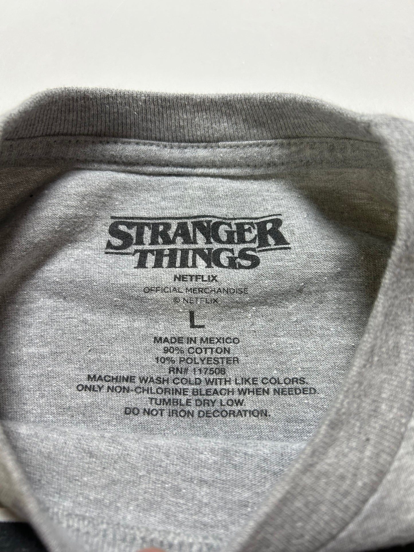 Stranger Things Welcome To Hawkins Will Graphic Netflix TV Show Tee Large 21x29 Inches Gray