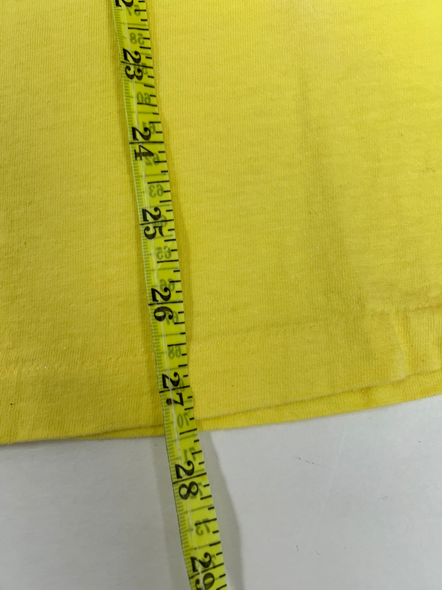 Vintage District Photo Inc Beltsville, Maryland Promo Tee 80s Hanes Beefy T Medium Fit 19.5x27.5 Inches Yellow As Is