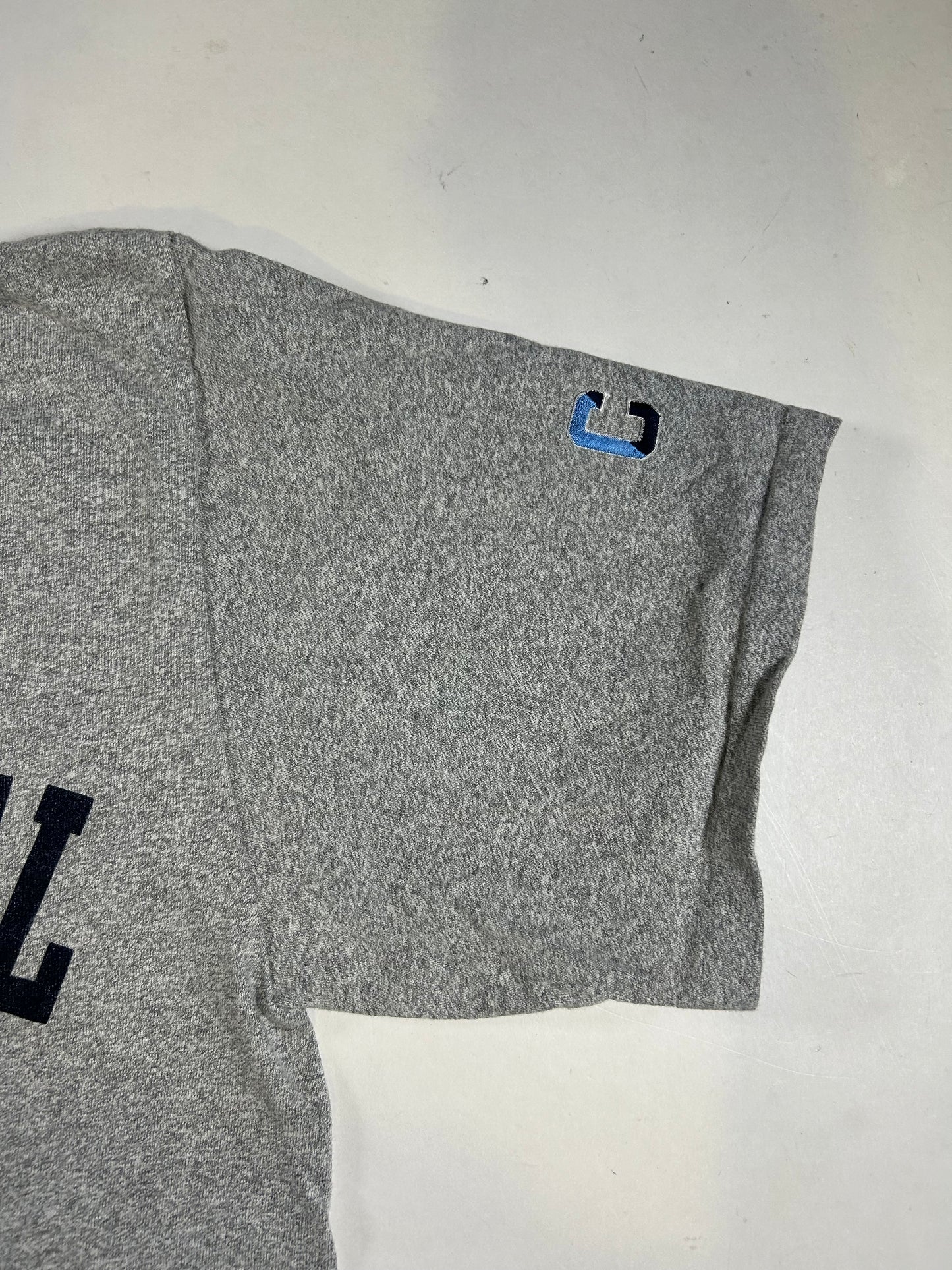 Vintage The Citadel Baseball Logo College Tee Heather Gray USA Made The Cotton Exchange Shirt Large 21.5x28.5 Inches