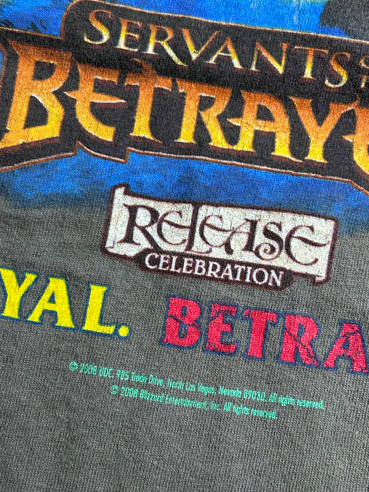 Vintage 2008 World Of Warcraft Trading Card Game Servants Of The Betrayer Promo Tee XL